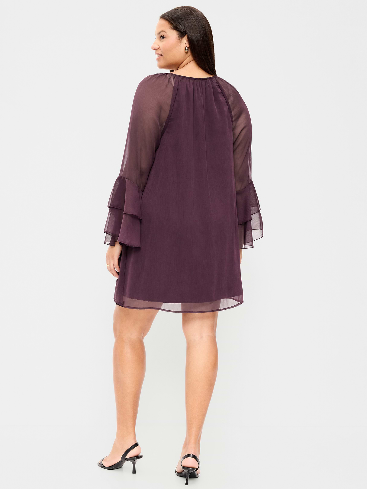 Bell-Sleeve Boho Mini Dress - Veil Of Night