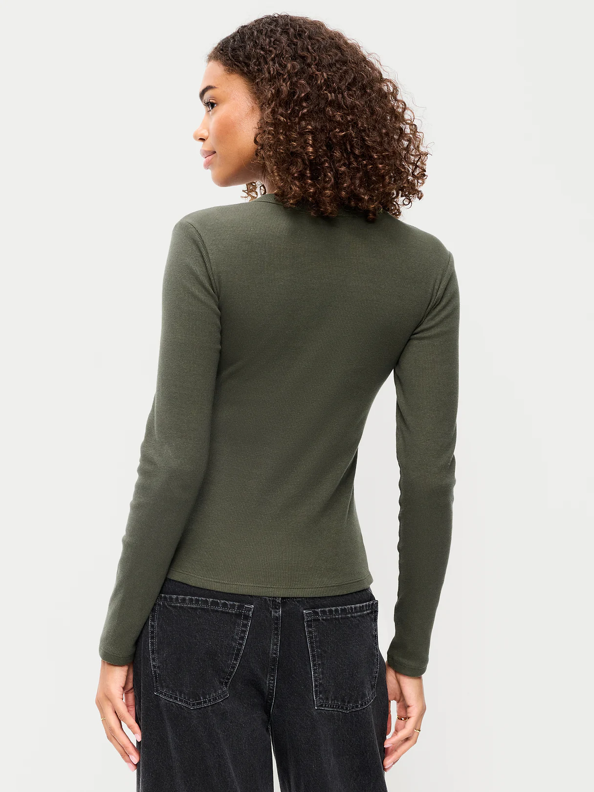 Snug Long-Sleeve Striped Ribbed T-Shirt - Forest Tapestry
