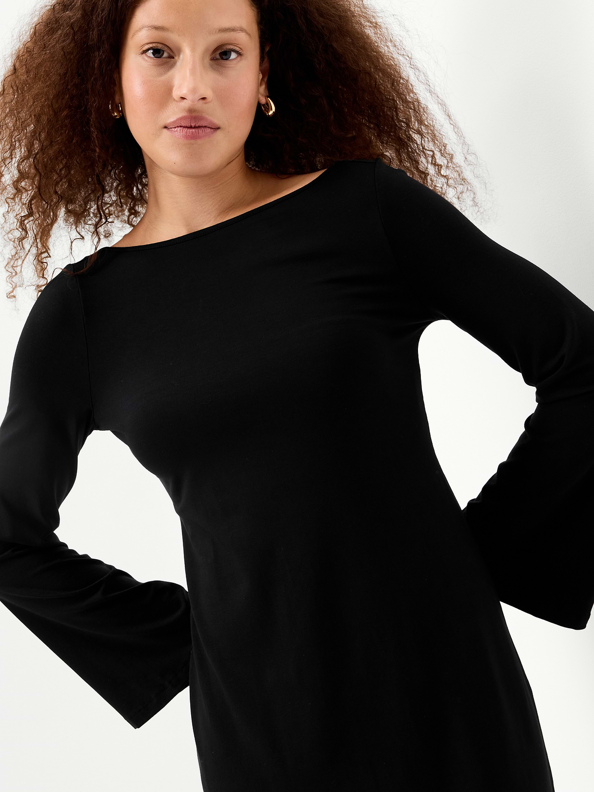 Low-Back Flare Mini Dress - Black Jack