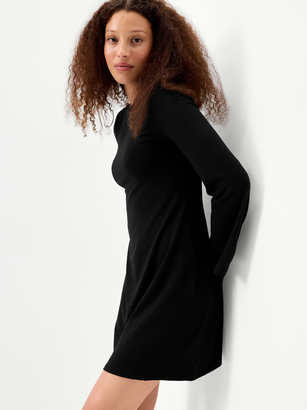 Low-Back Flare Mini Dress - Black Jack