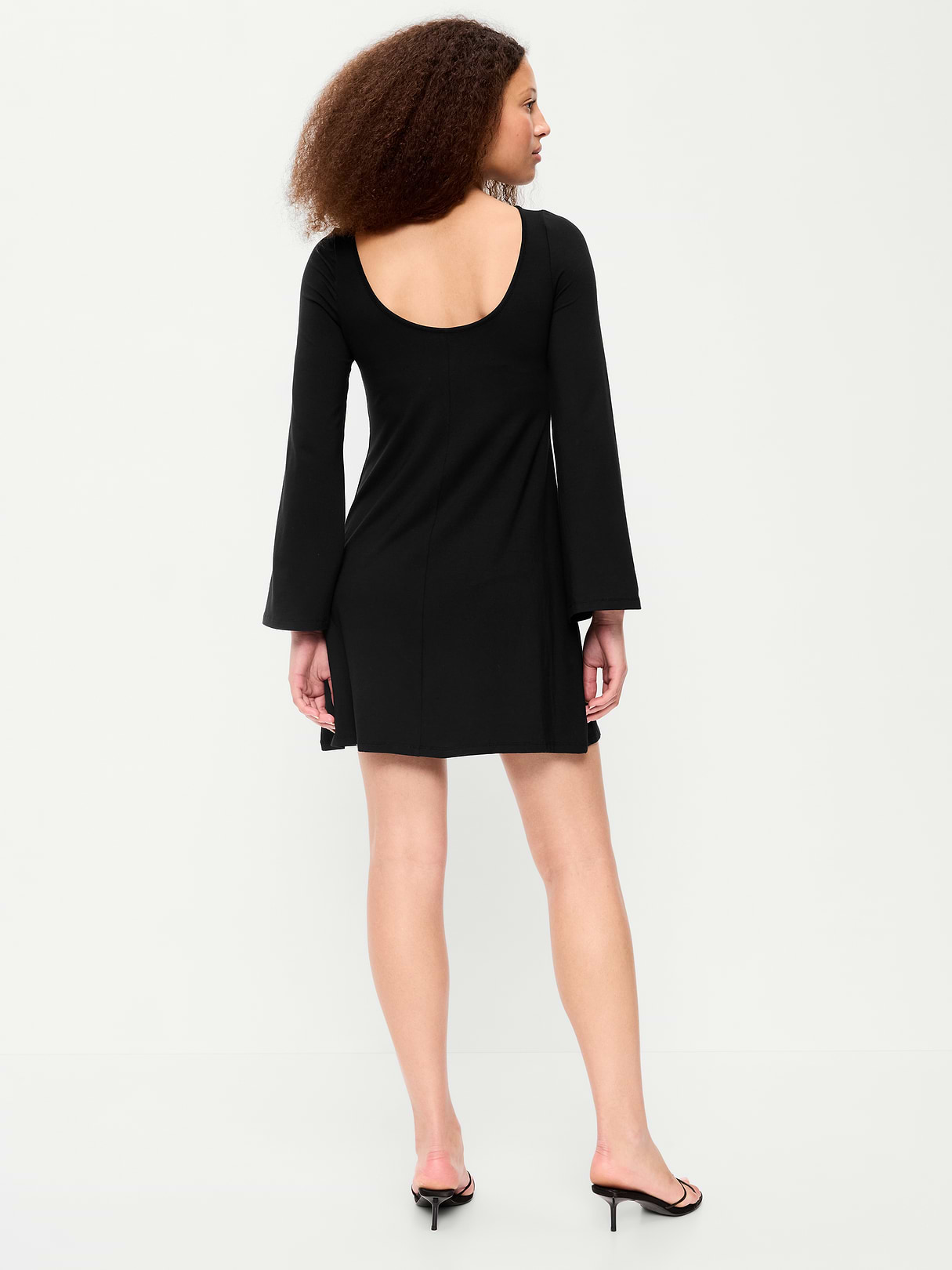 Low-Back Flare Mini Dress - Black Jack