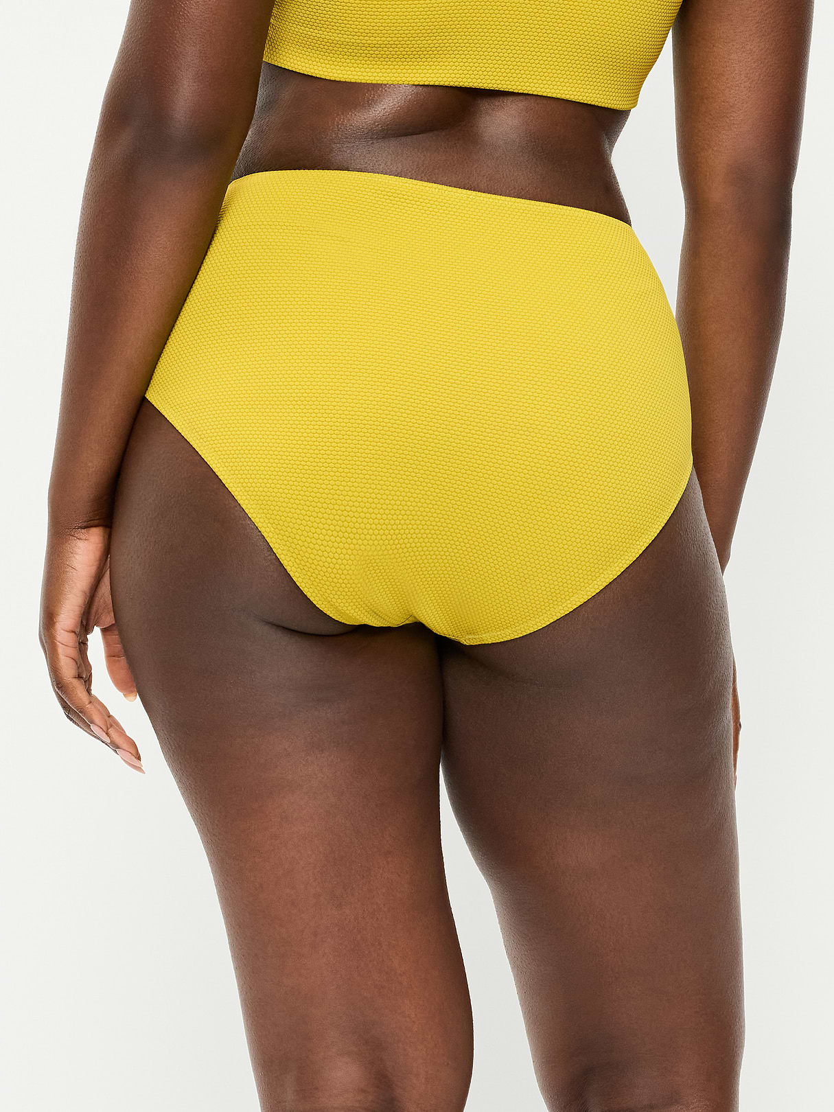 High-Waisted Ribbed Bikini Swim Bottoms - Lacewing