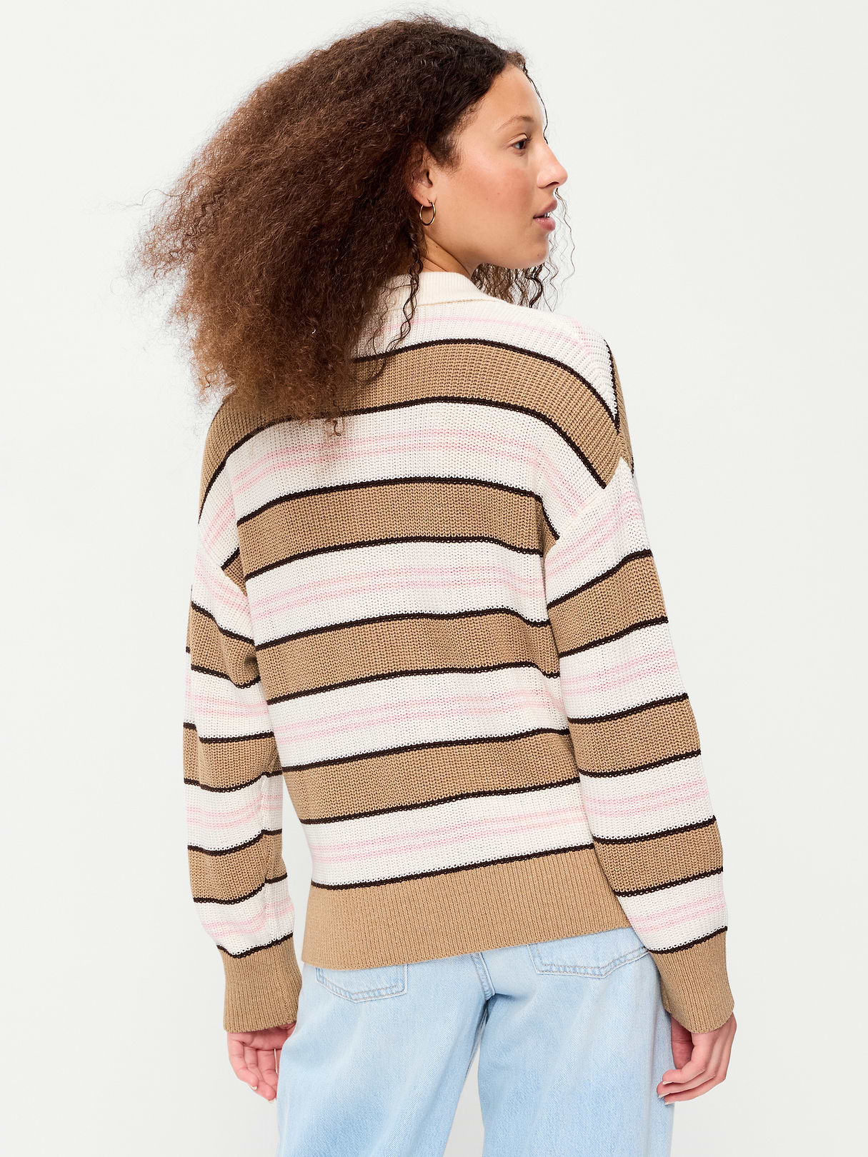 Cotton-Blend Rugby Polo - Neutral Stripe