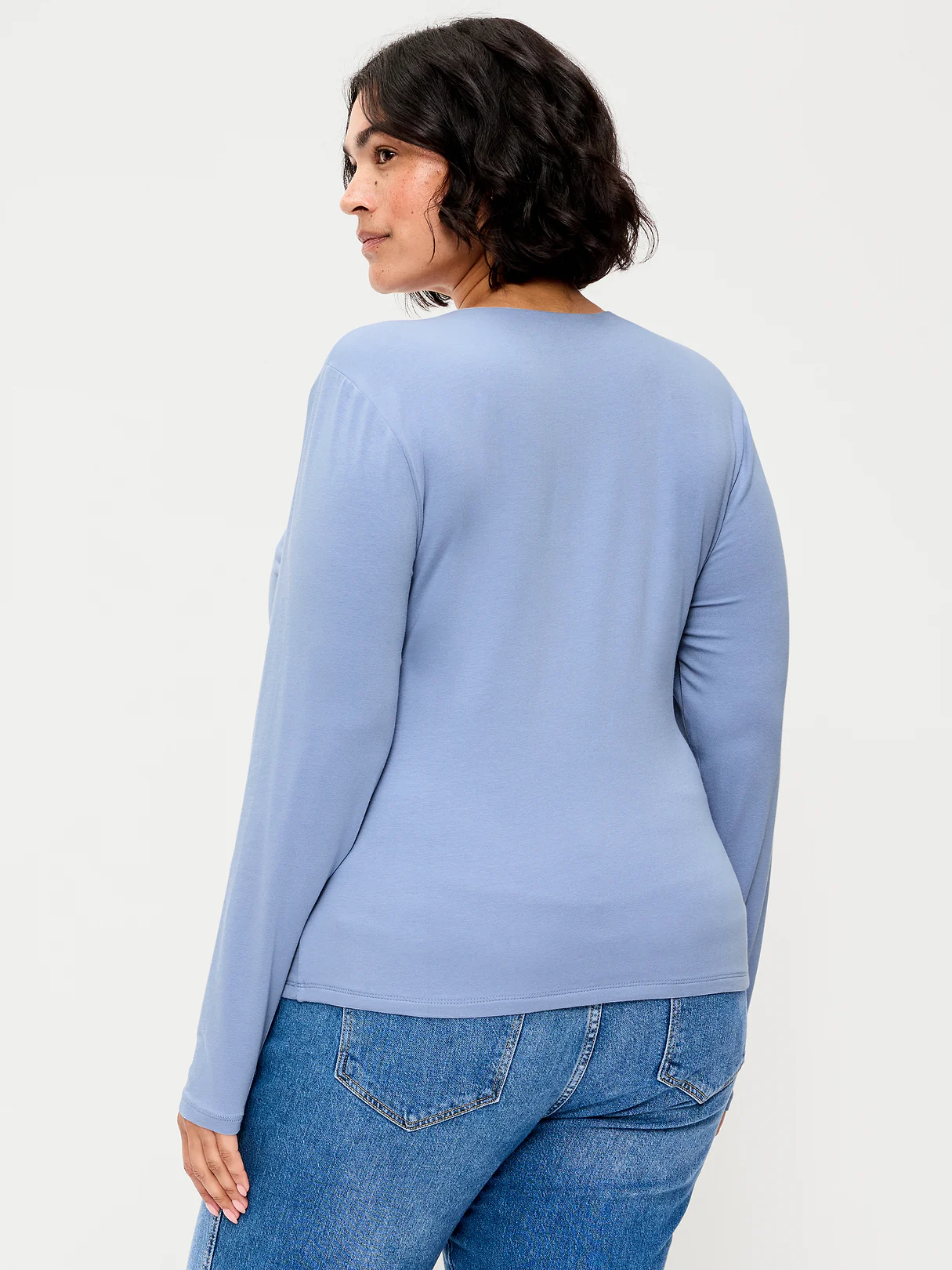 Hug Double-Layer Crew-Neck Long-Sleeve Top - Shady Lane