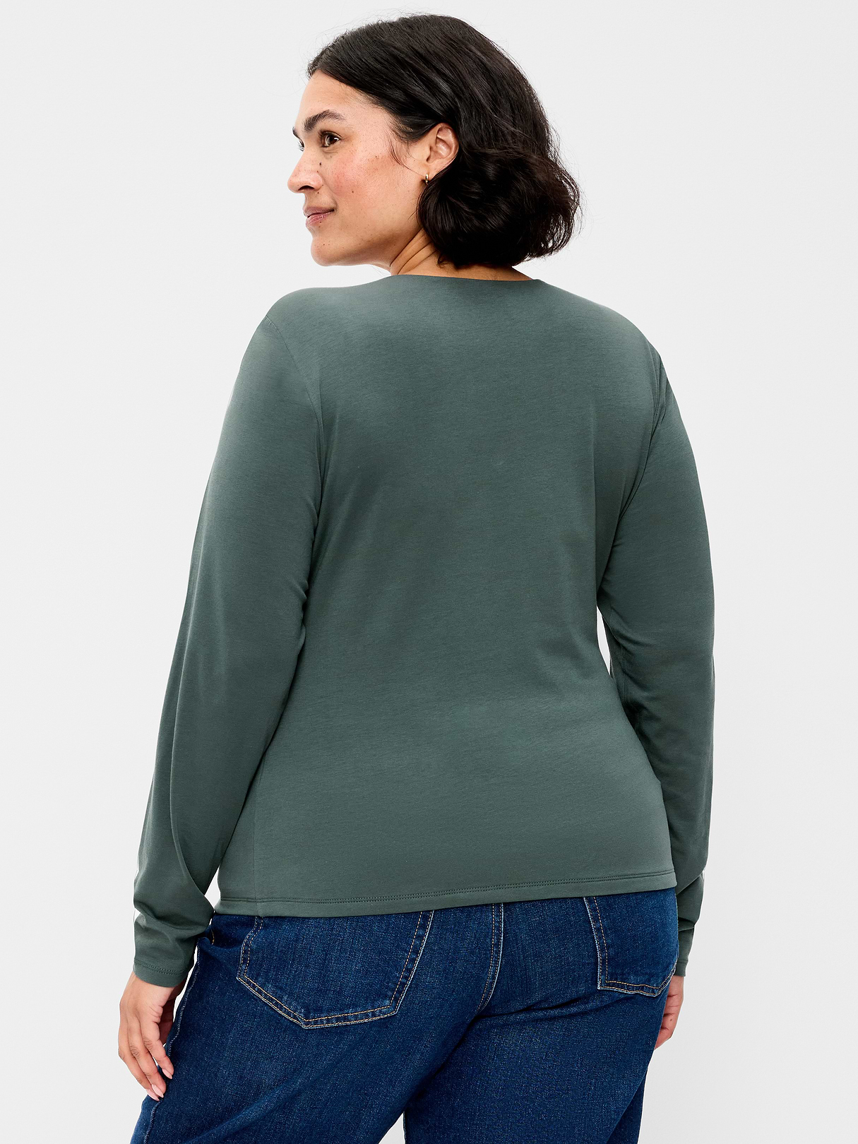 Hug Double-Layer Crew-Neck Long-Sleeve Top - Cavernous