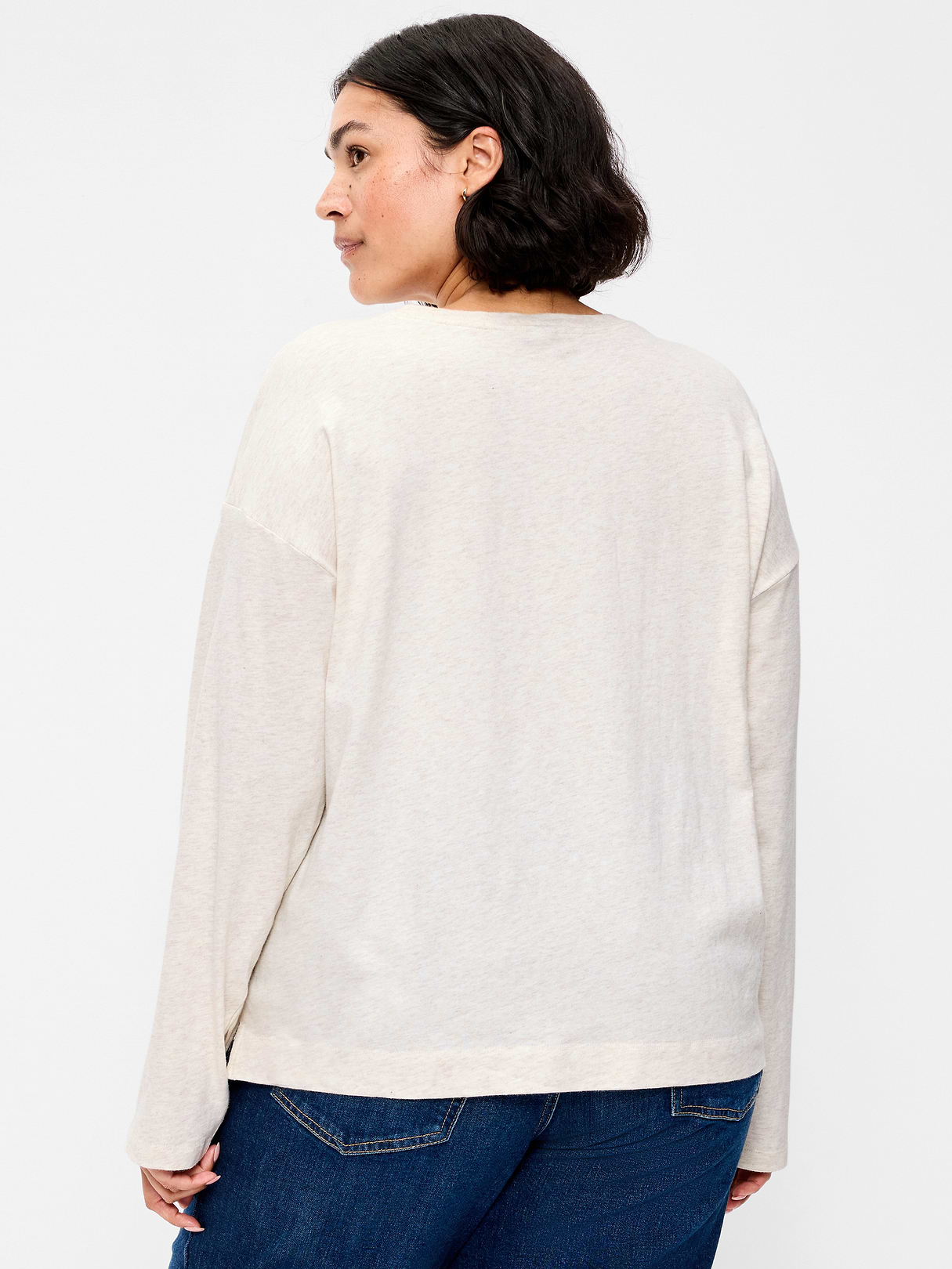 Vintage Long-Sleeve Crew-Neck T-Shirt - Oatmeal Heather