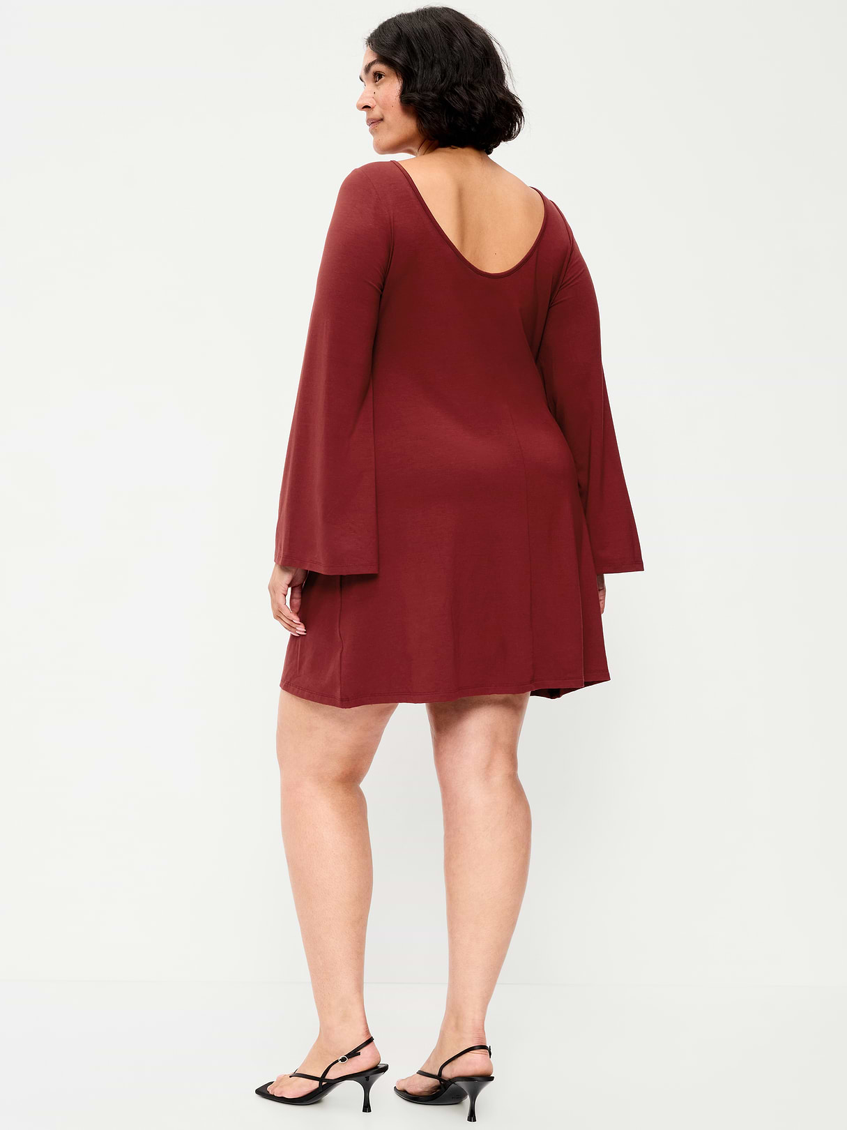 Low-Back Flare Mini Dress - Emberglow