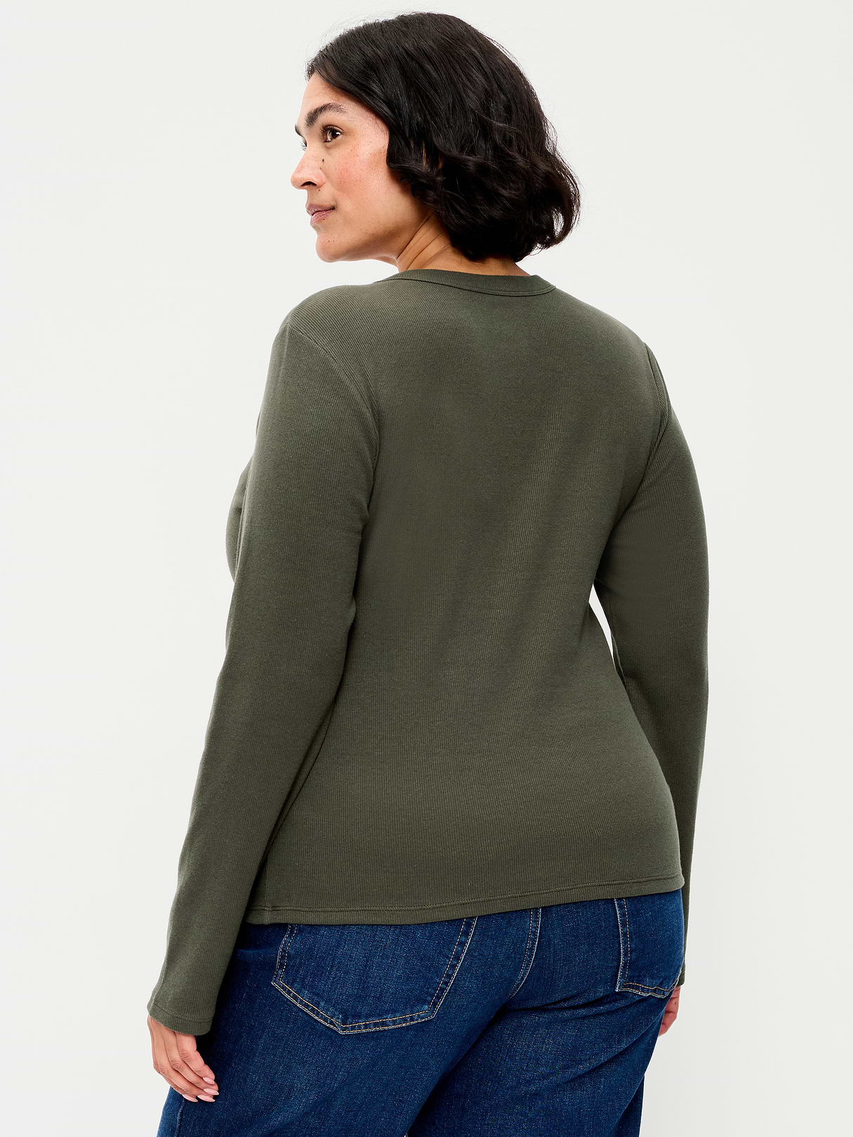Snug Long-Sleeve Striped Ribbed T-Shirt - Forest Tapestry