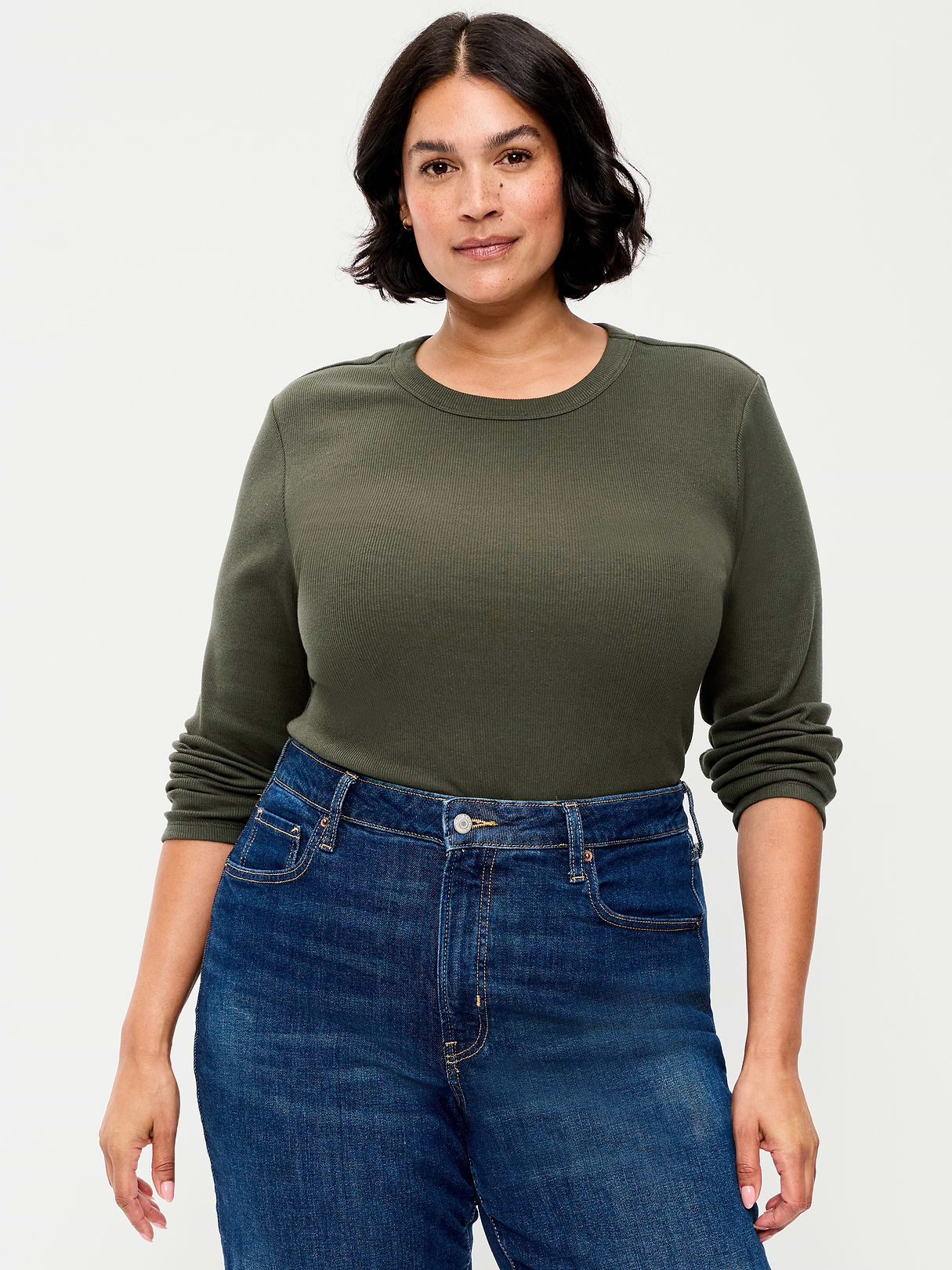 Snug Long-Sleeve Striped Ribbed T-Shirt - Forest Tapestry