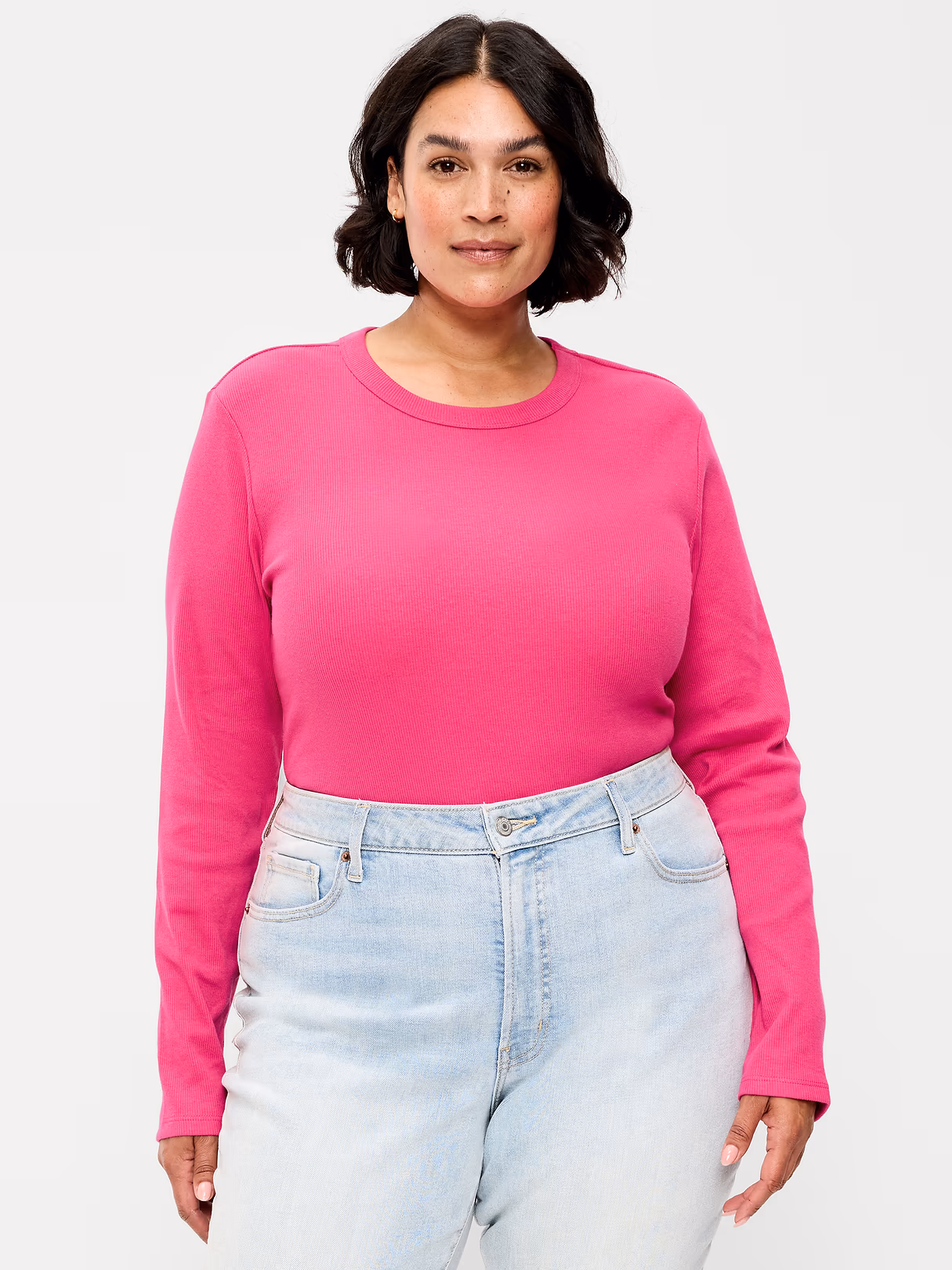 Snug Long-Sleeve Striped Ribbed T-Shirt - Papyrus Flower