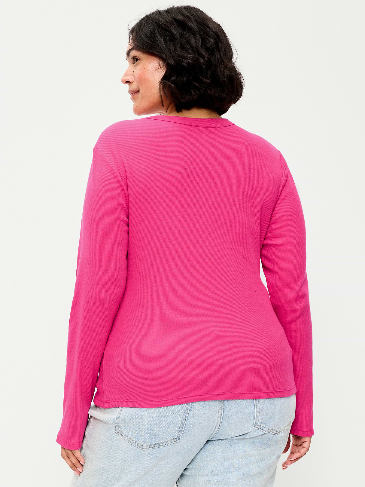 Snug Long-Sleeve Striped Ribbed T-Shirt - Papyrus Flower