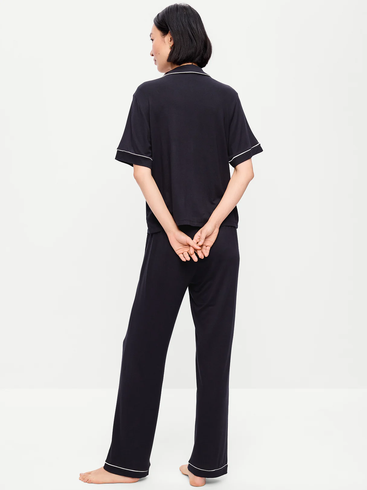 Sunday Sleep Knit Jersey Pant Set - Black Jack