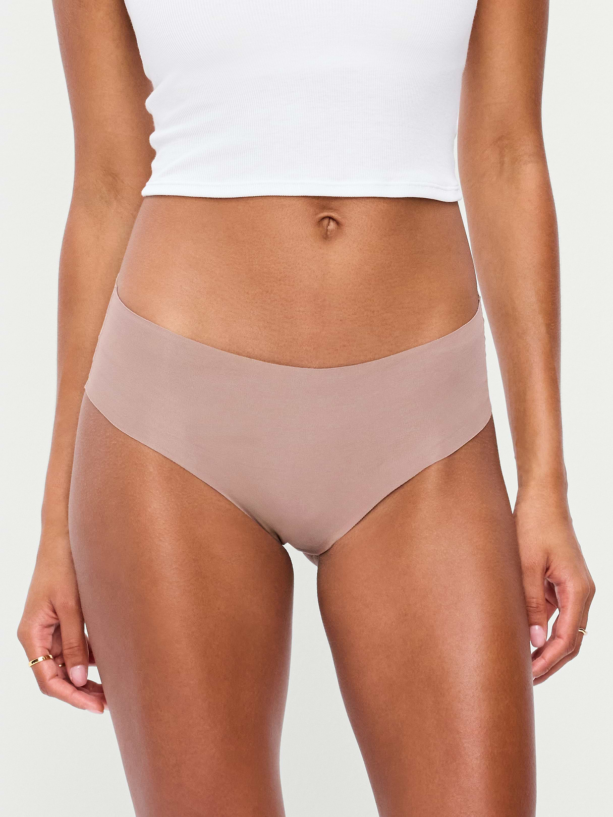 Cotton Blend Mid-Rise No-Show Hipster Underwear 3-Pack - Neutral