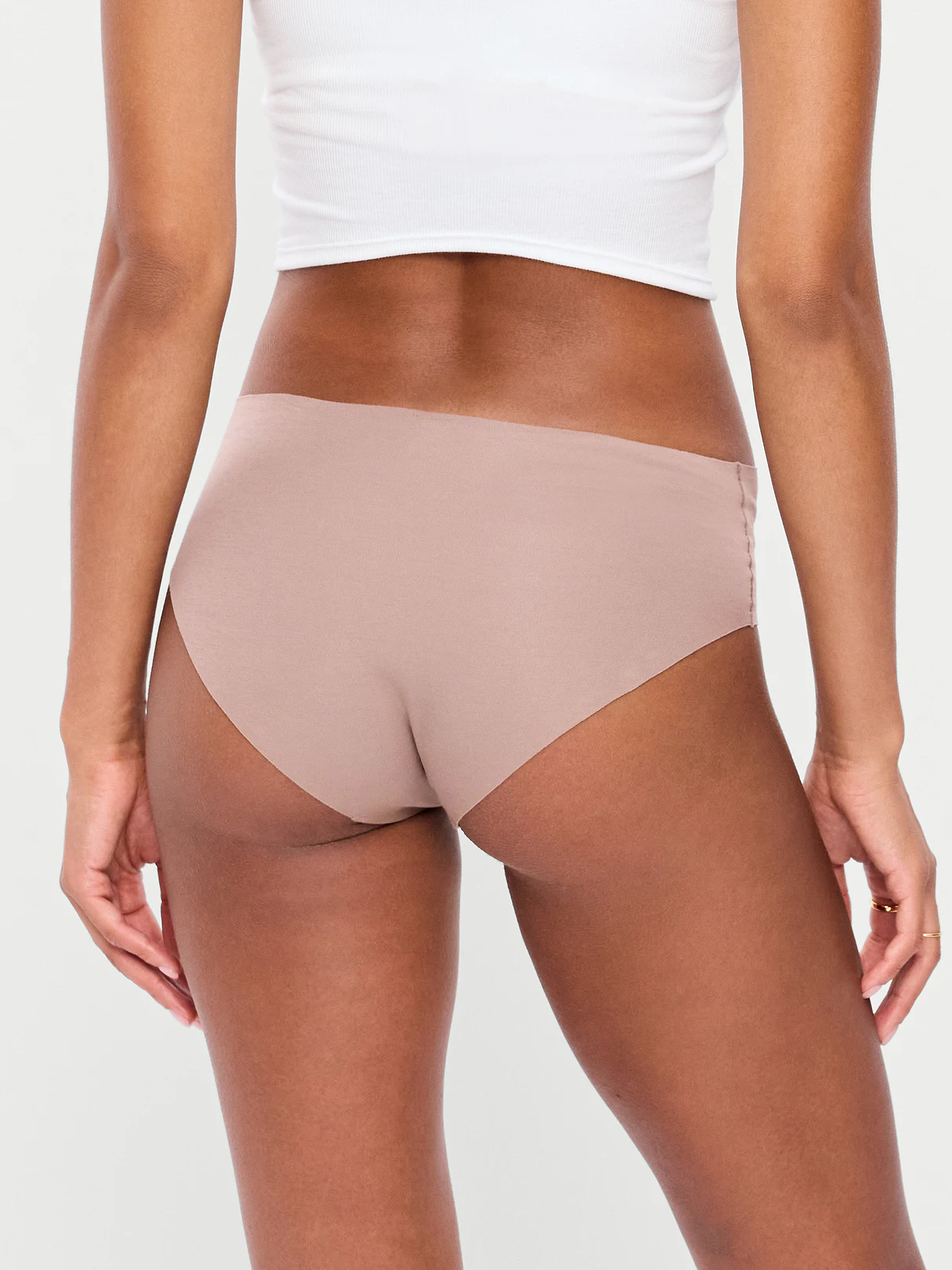 Cotton Blend Mid-Rise No-Show Hipster Underwear 3-Pack - Neutral