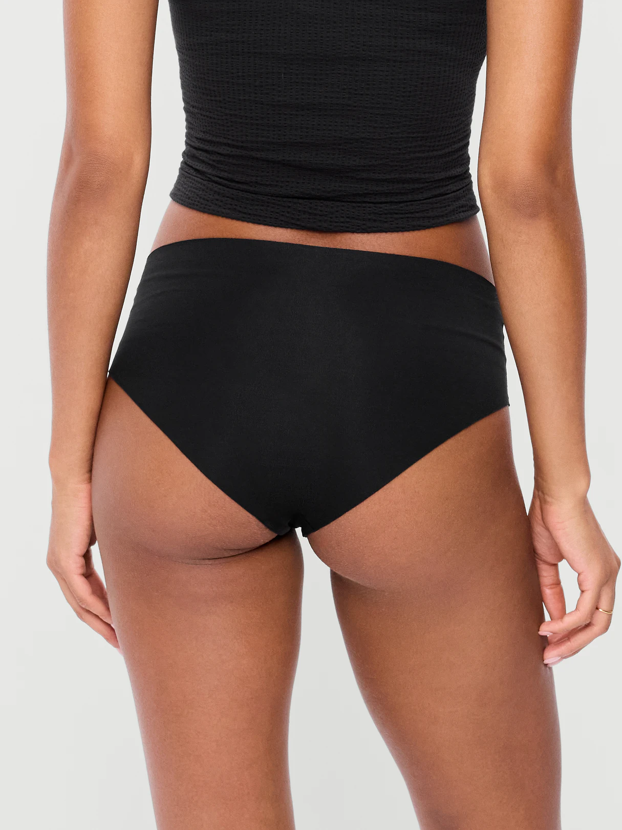 Cotton Blend Mid-Rise No-Show Hipster Underwear 3-Pack - Black Jack