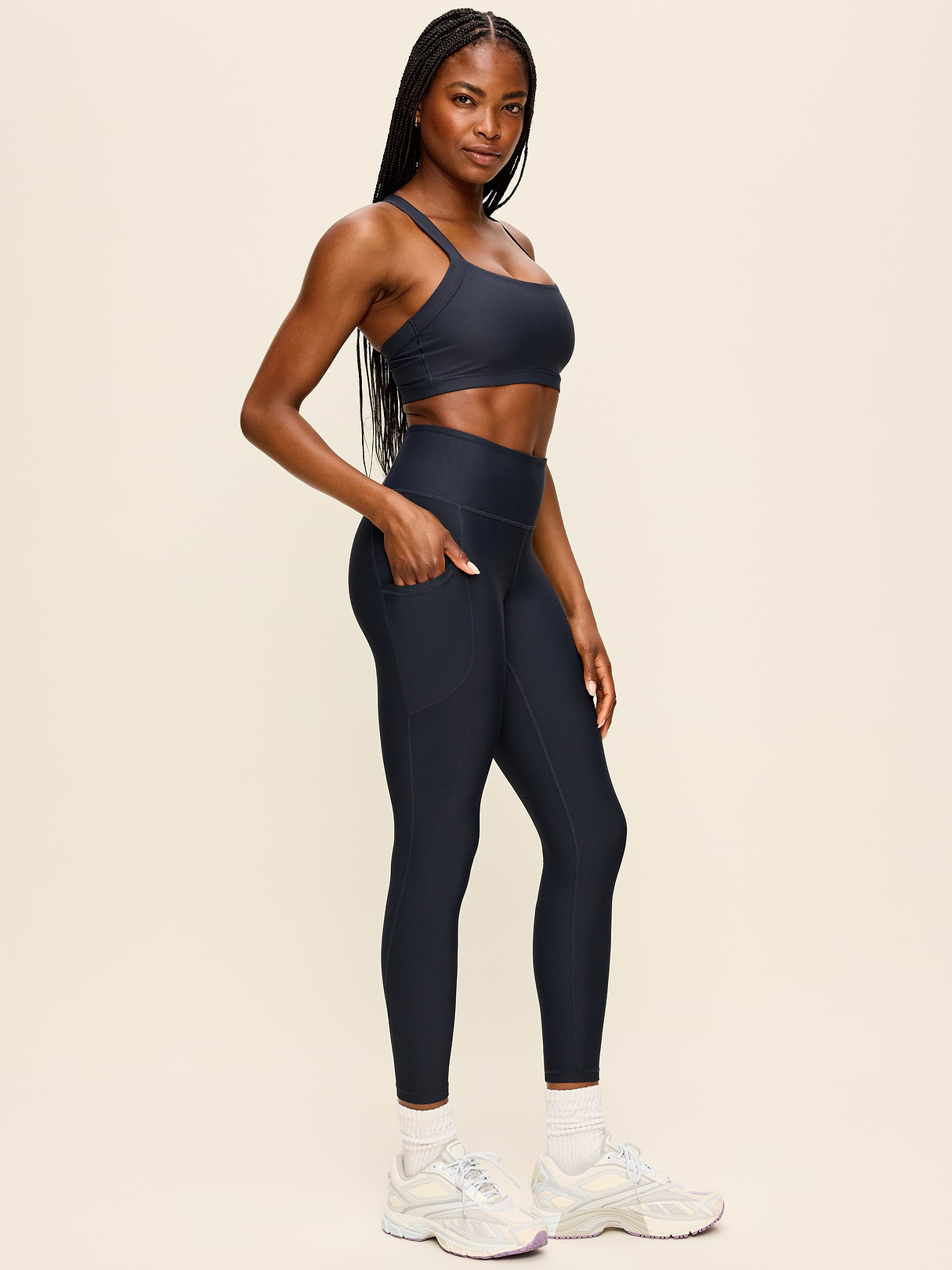 High-Waisted PowerSoft 7/8 Pocket Leggings - Dusk Navy (751143472)