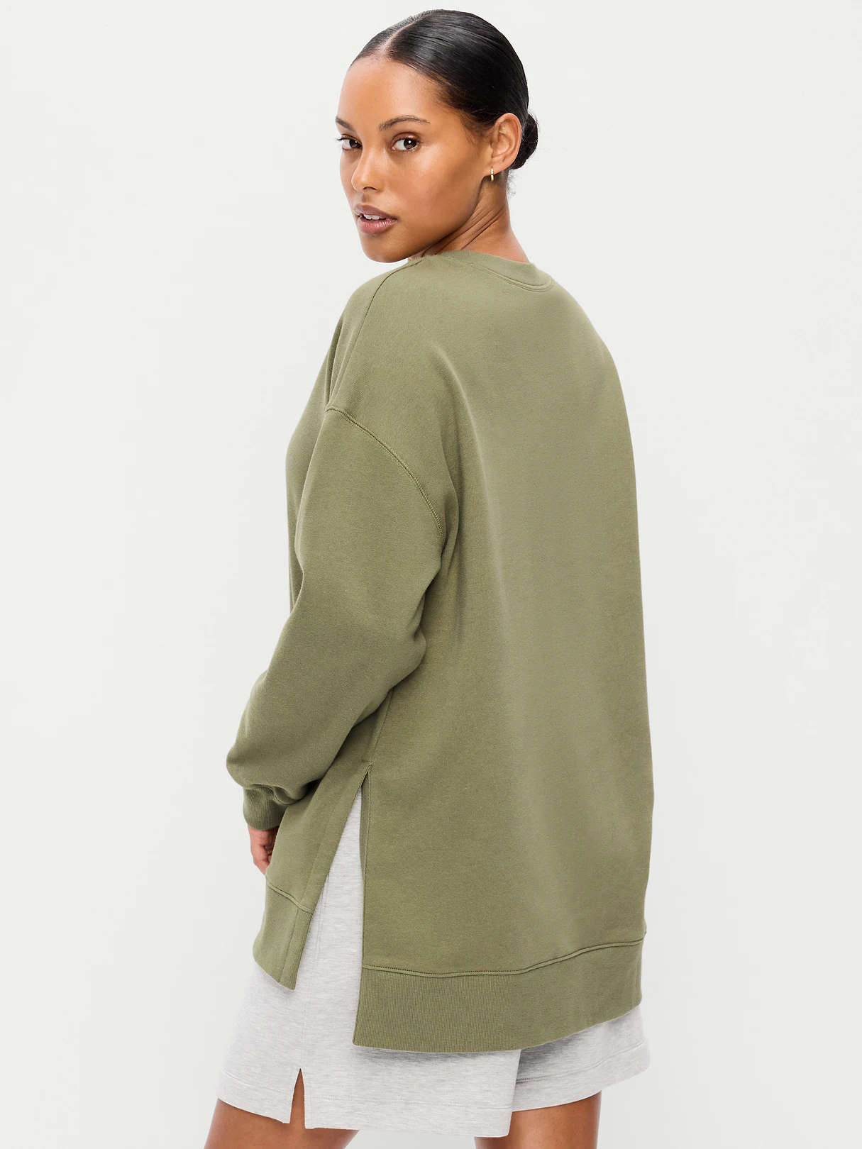 SoComfy Relaxed Tunic Sweatshirt - Dill Caper