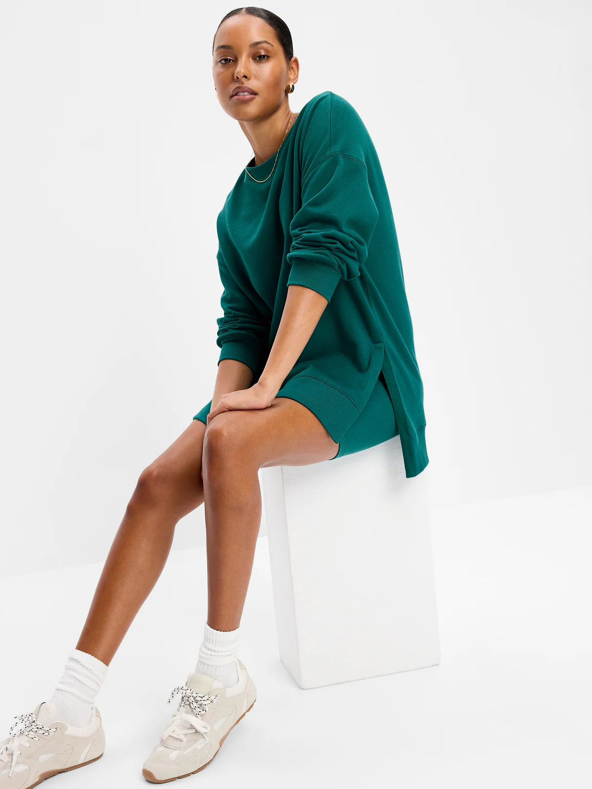 SoComfy Relaxed Tunic Sweatshirt - Deep Lagoon