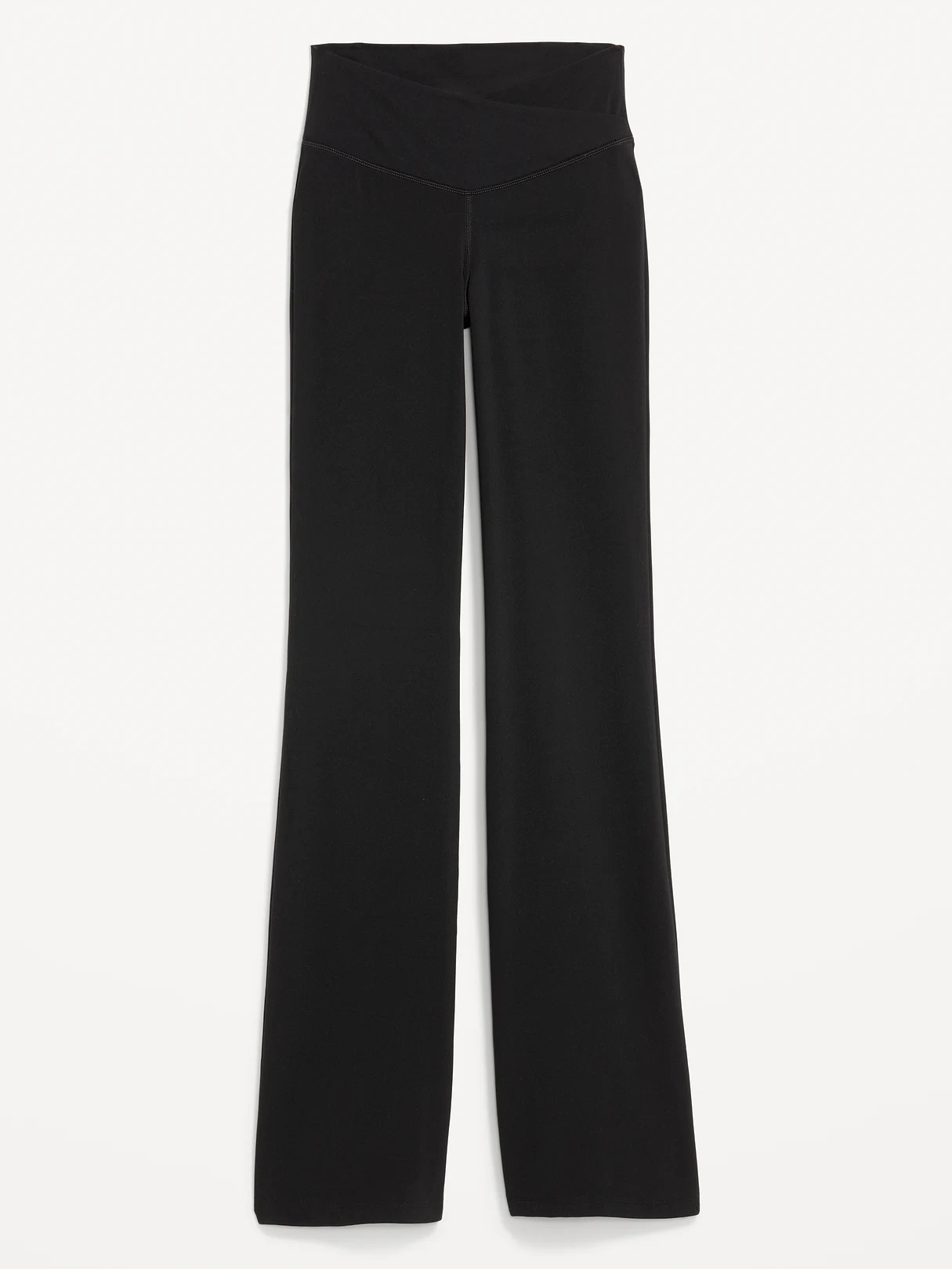 Crossover-Waist StudioSmooth Flare Leggings - Black Jack