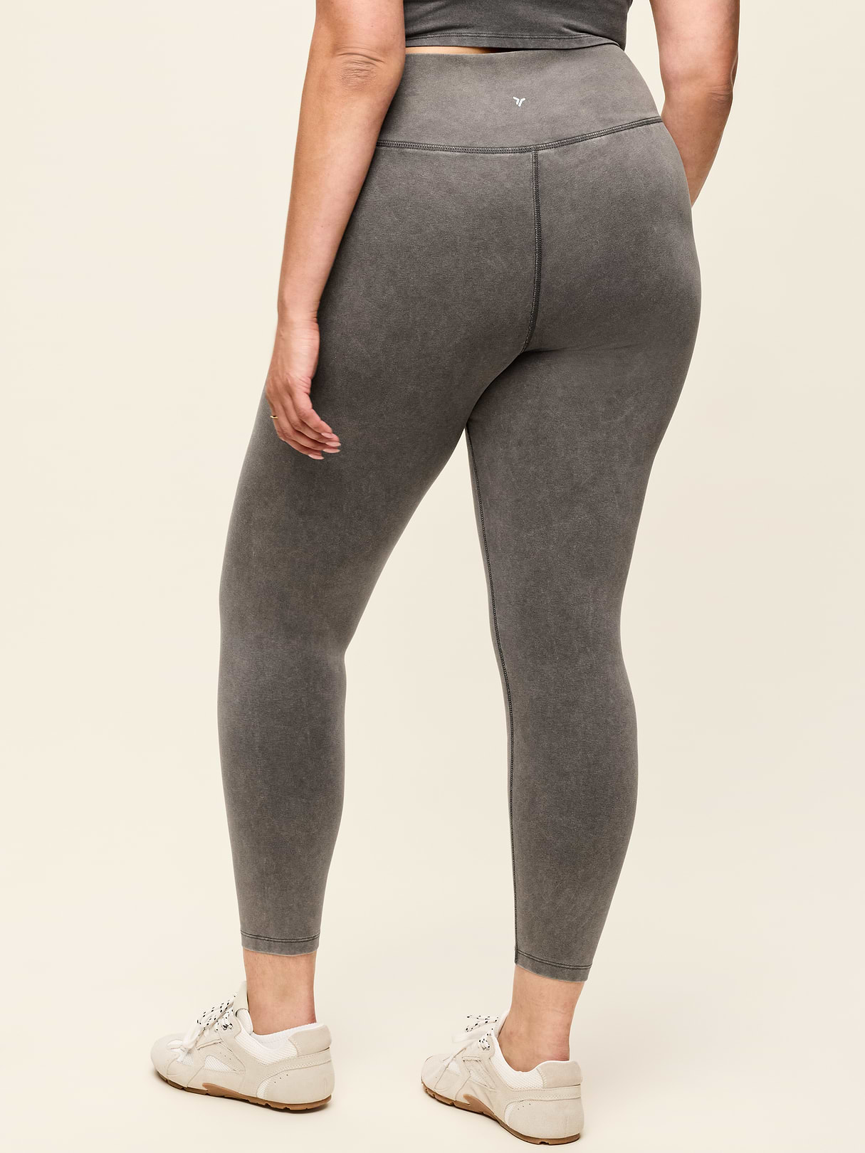 High-Waisted PowerChill 7/8 Cotton Leggings - Panther (Washed)