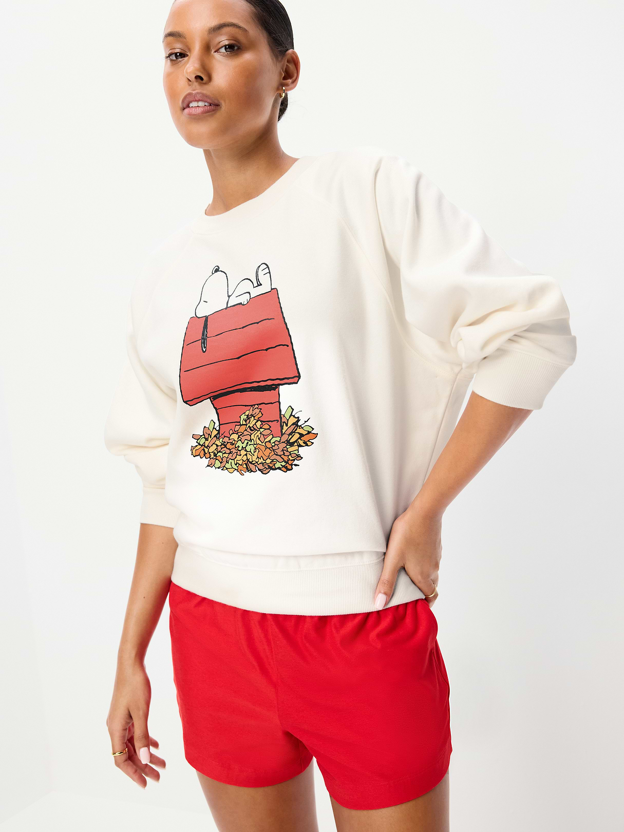 Peanuts™ Oversized Raglan Sweatshirt - Sea Salt