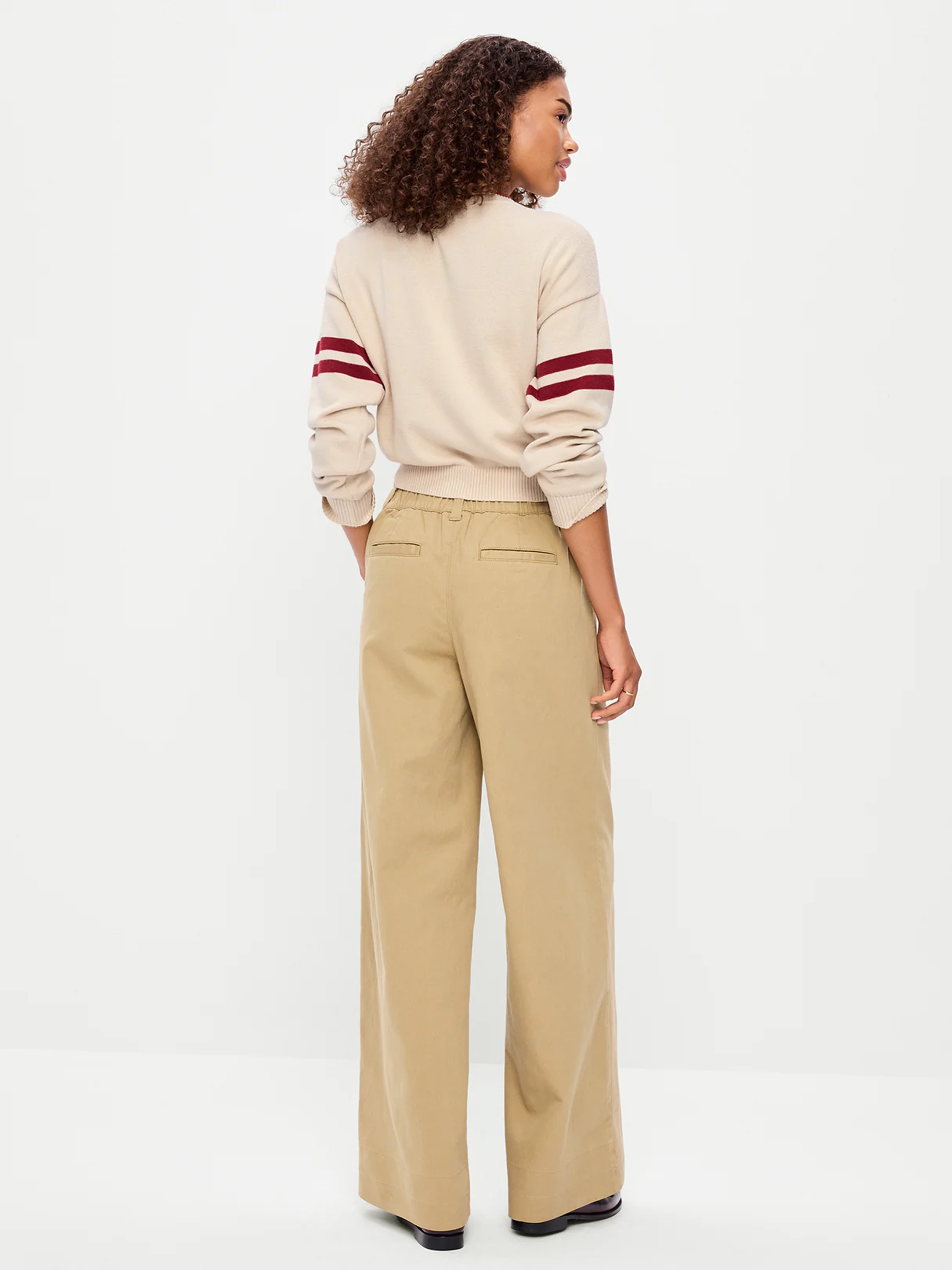 Mid-Rise Pleated Wide-Leg Pants - Teakwood