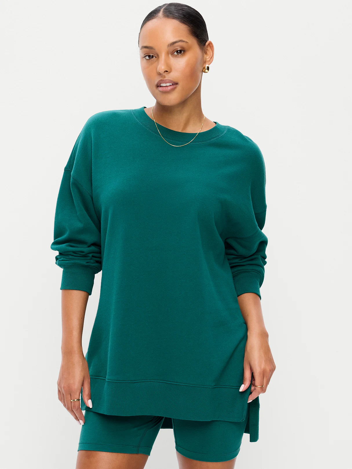 SoComfy Relaxed Tunic Sweatshirt - Deep Lagoon