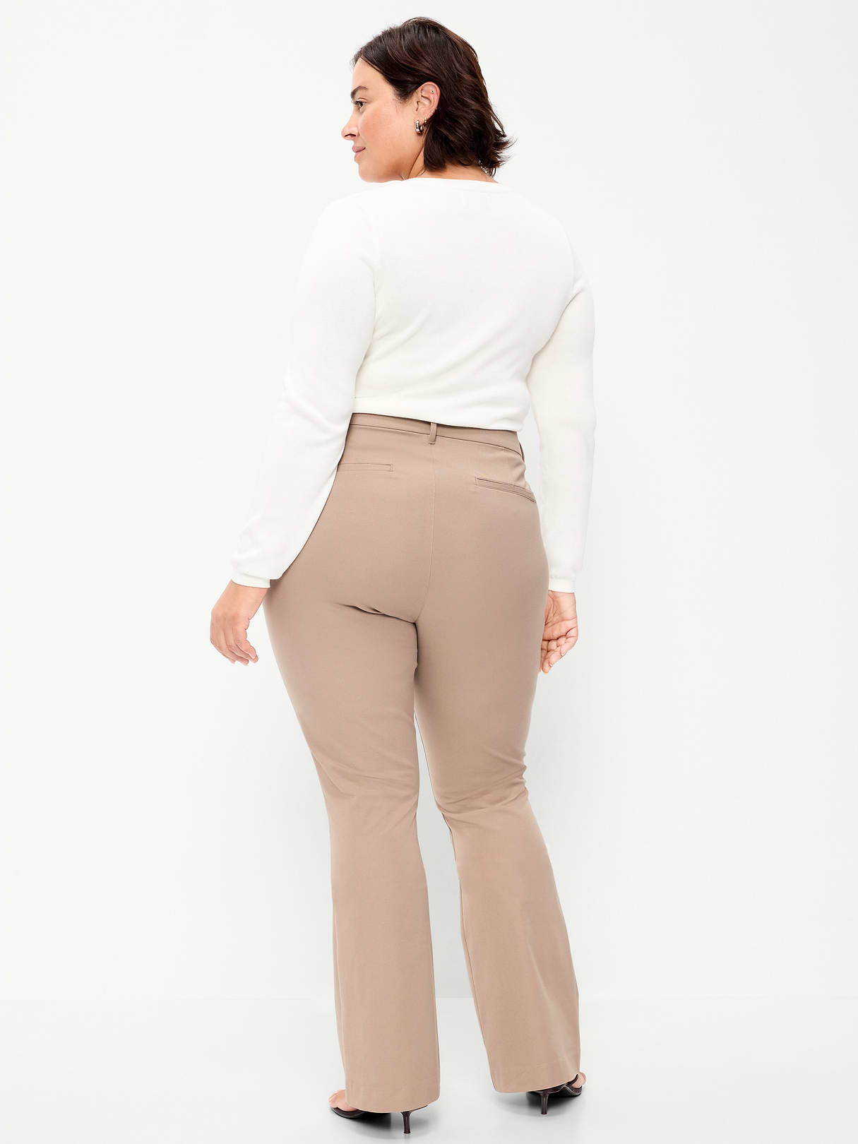 High-Waisted Pixie Flare Pants - Chocolate Malted