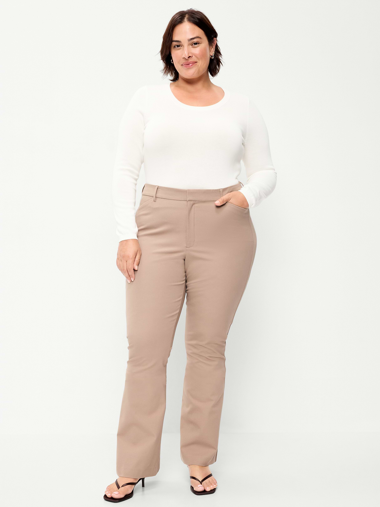 High-Waisted Pixie Flare Pants - Chocolate Malted