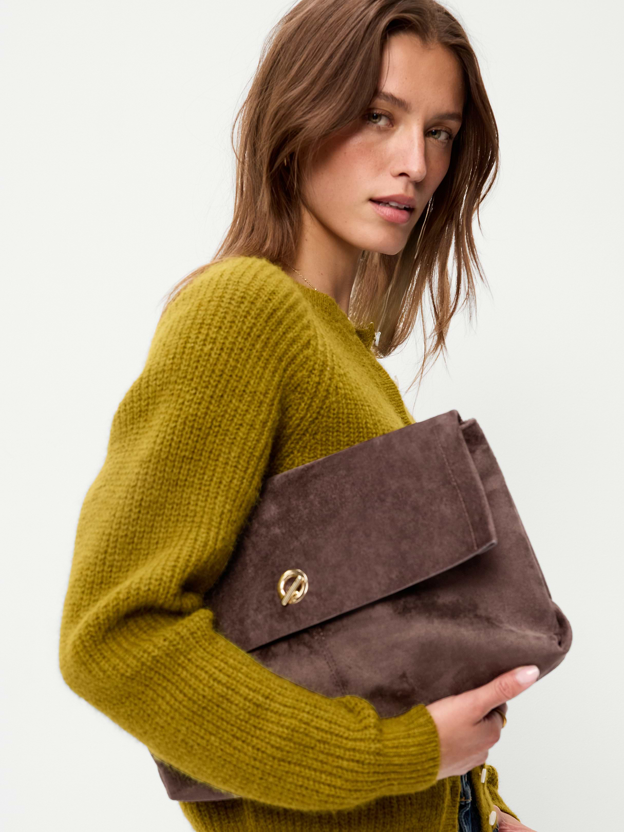 Oversized Slouchy Clutch - Black Coffee