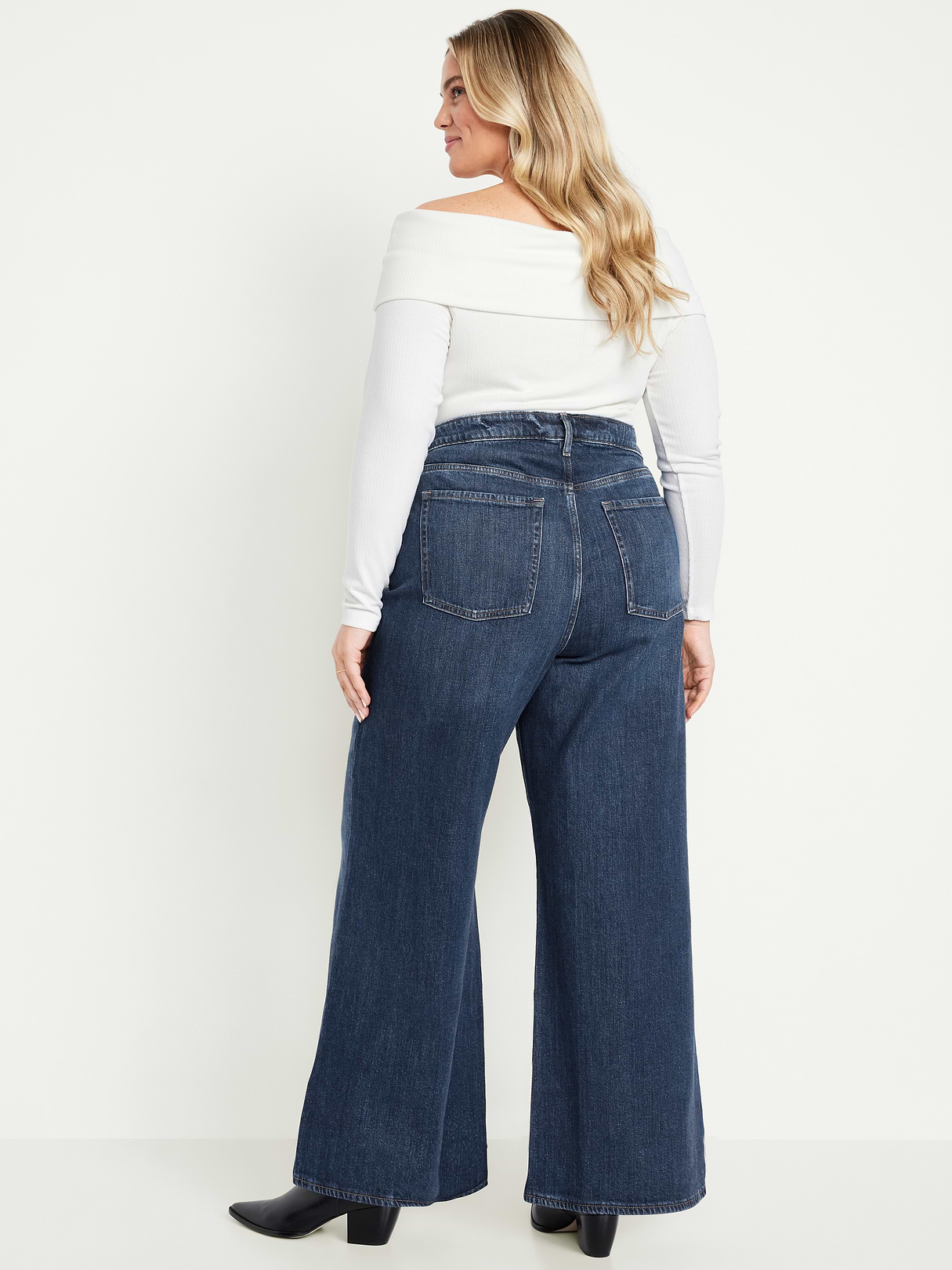 Extra High-Waisted Super Wide-Leg Jeans - Perfect Dark