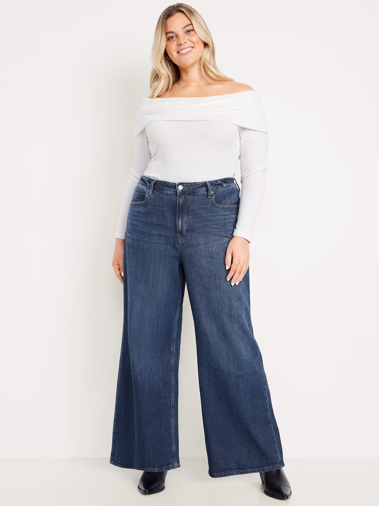 Extra High-Waisted Super Wide-Leg Jeans - Perfect Dark