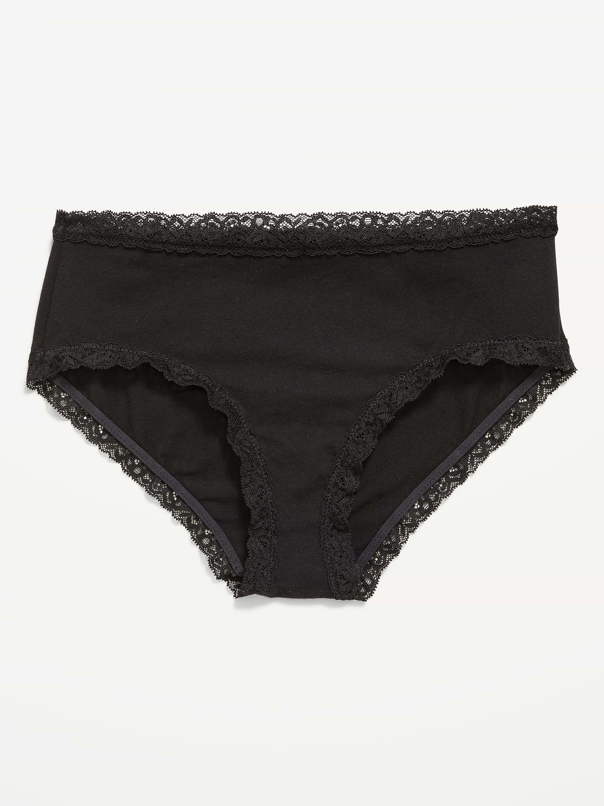 Lace-Trim Hipster Underwear - Black Jack