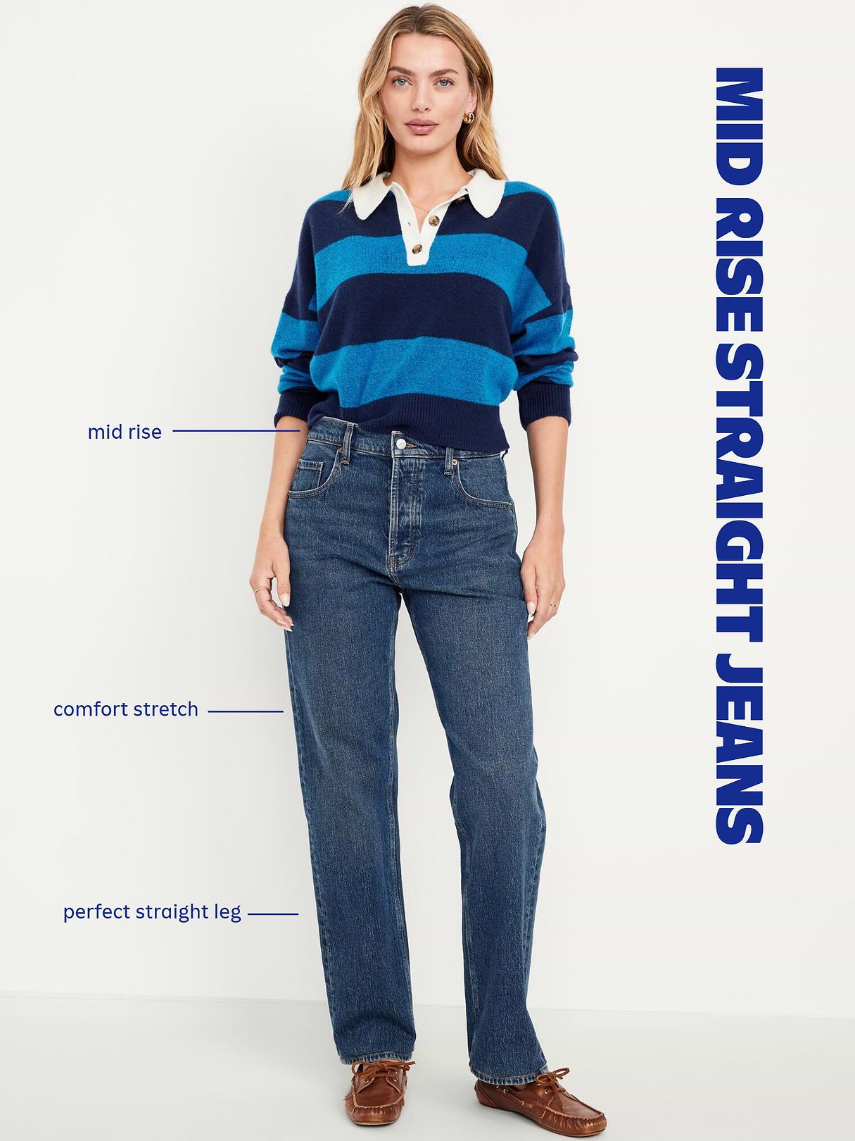 Mid-Rise Straight Leg Jeans - Washed Black