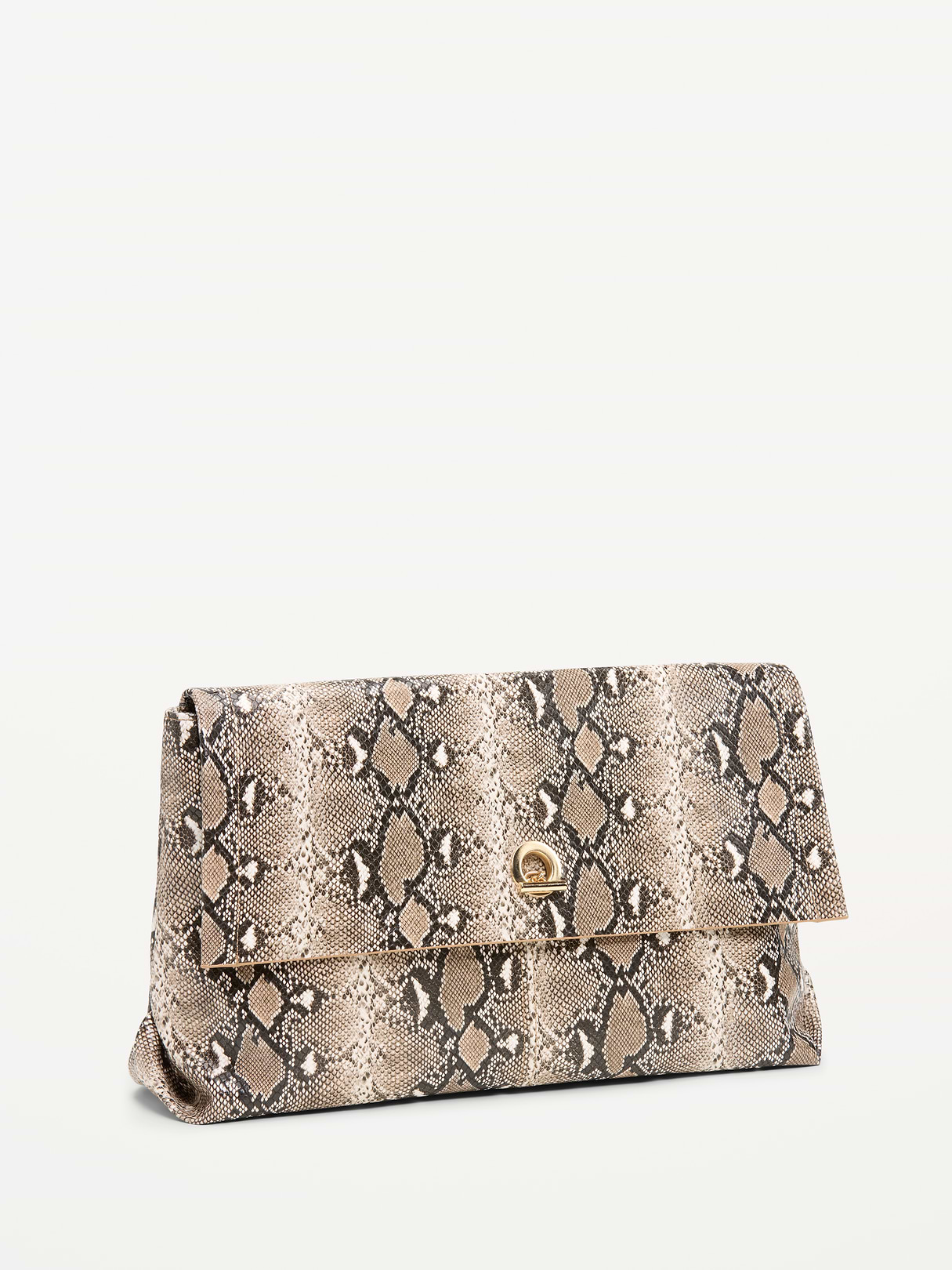 Oversized Slouchy Clutch - Snake