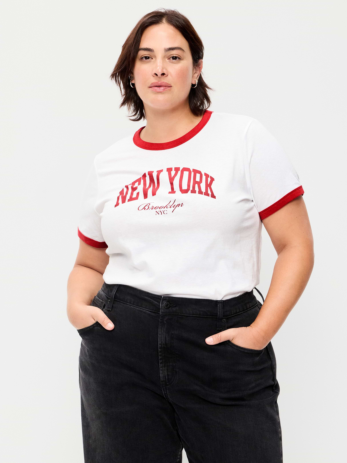 EveryWear Crew-Neck Graphic T-Shirt - Calla Liliy White