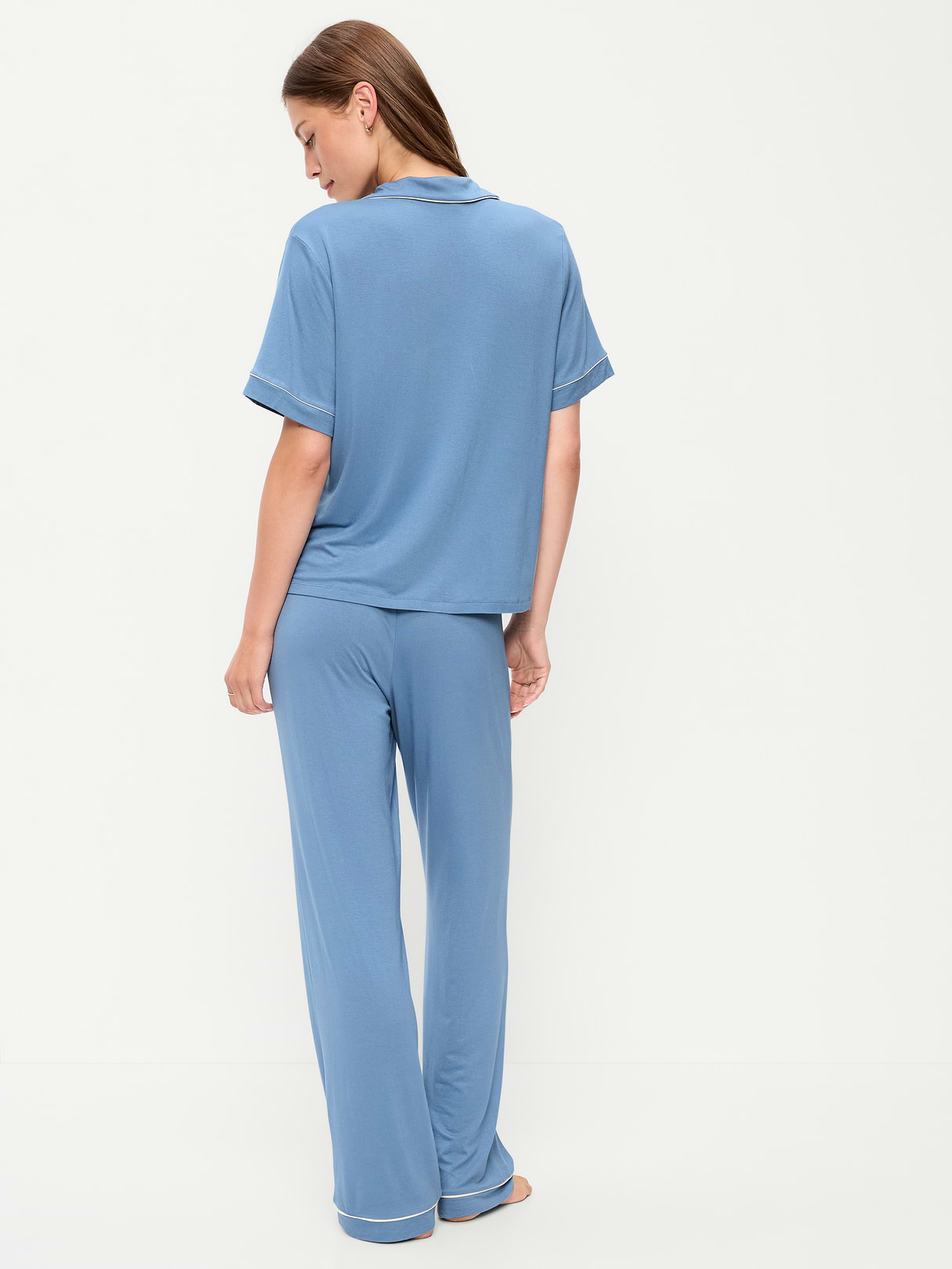 Sunday Sleep Knit Jersey Pant Set - Naturalist Blue
