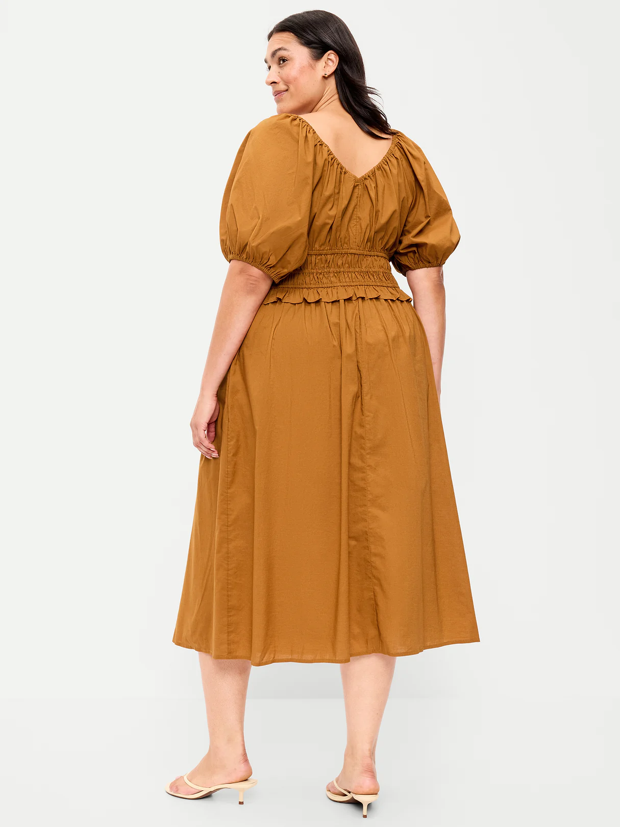 Fit & Flare Prairie Midi Dress - Redwood Burl