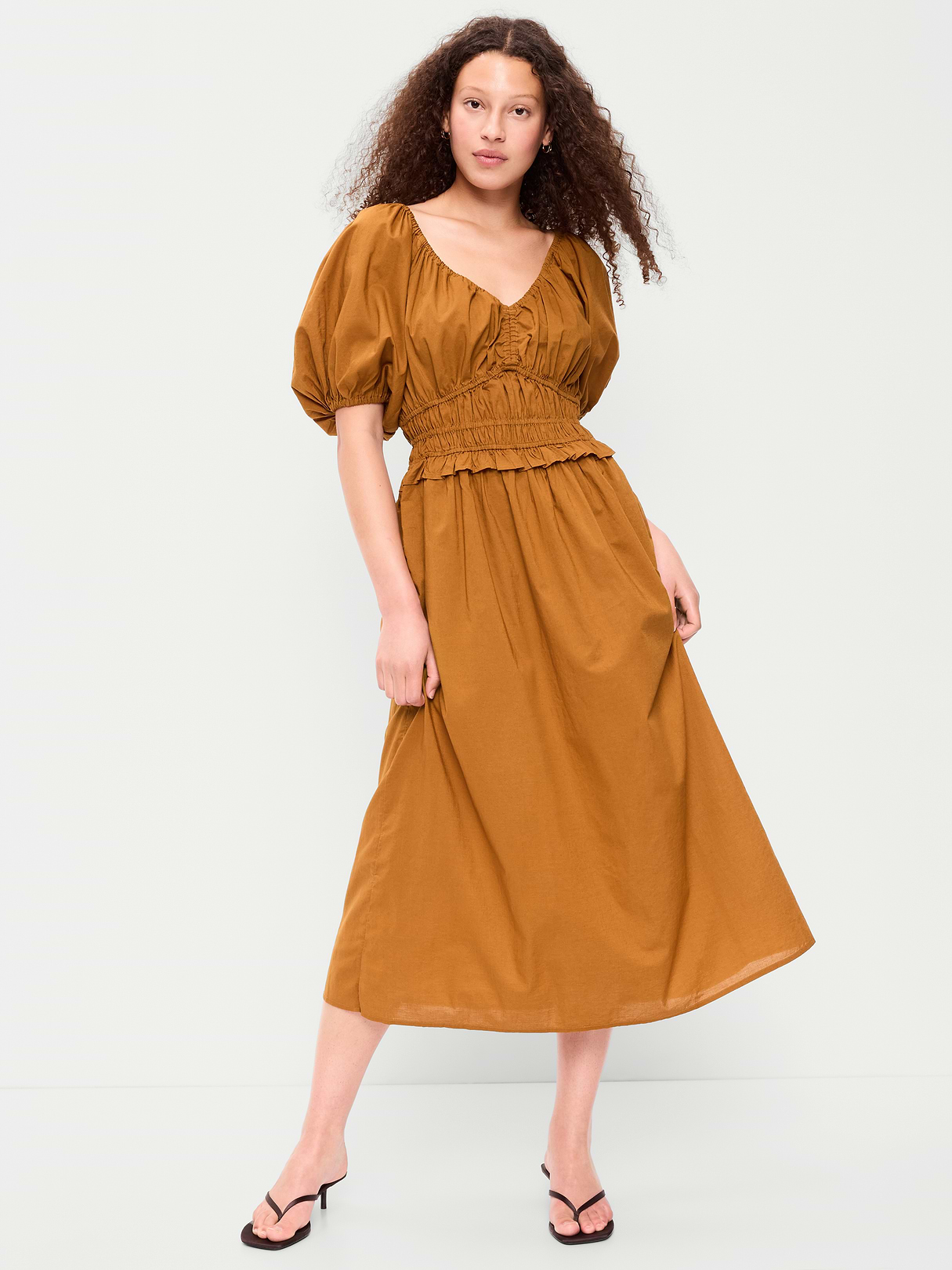 Fit & Flare Prairie Midi Dress - Redwood Burl