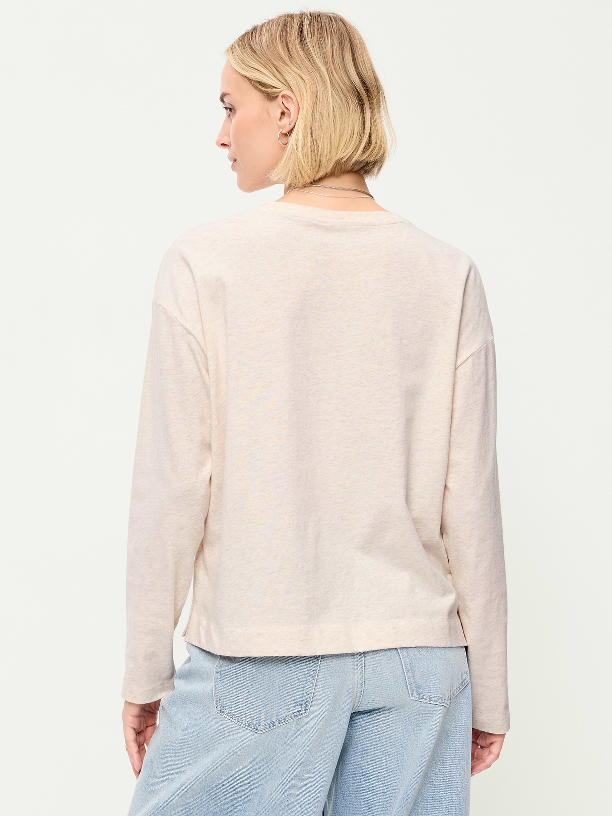 Vintage Long-Sleeve Crew-Neck T-Shirt - Oatmeal Heather
