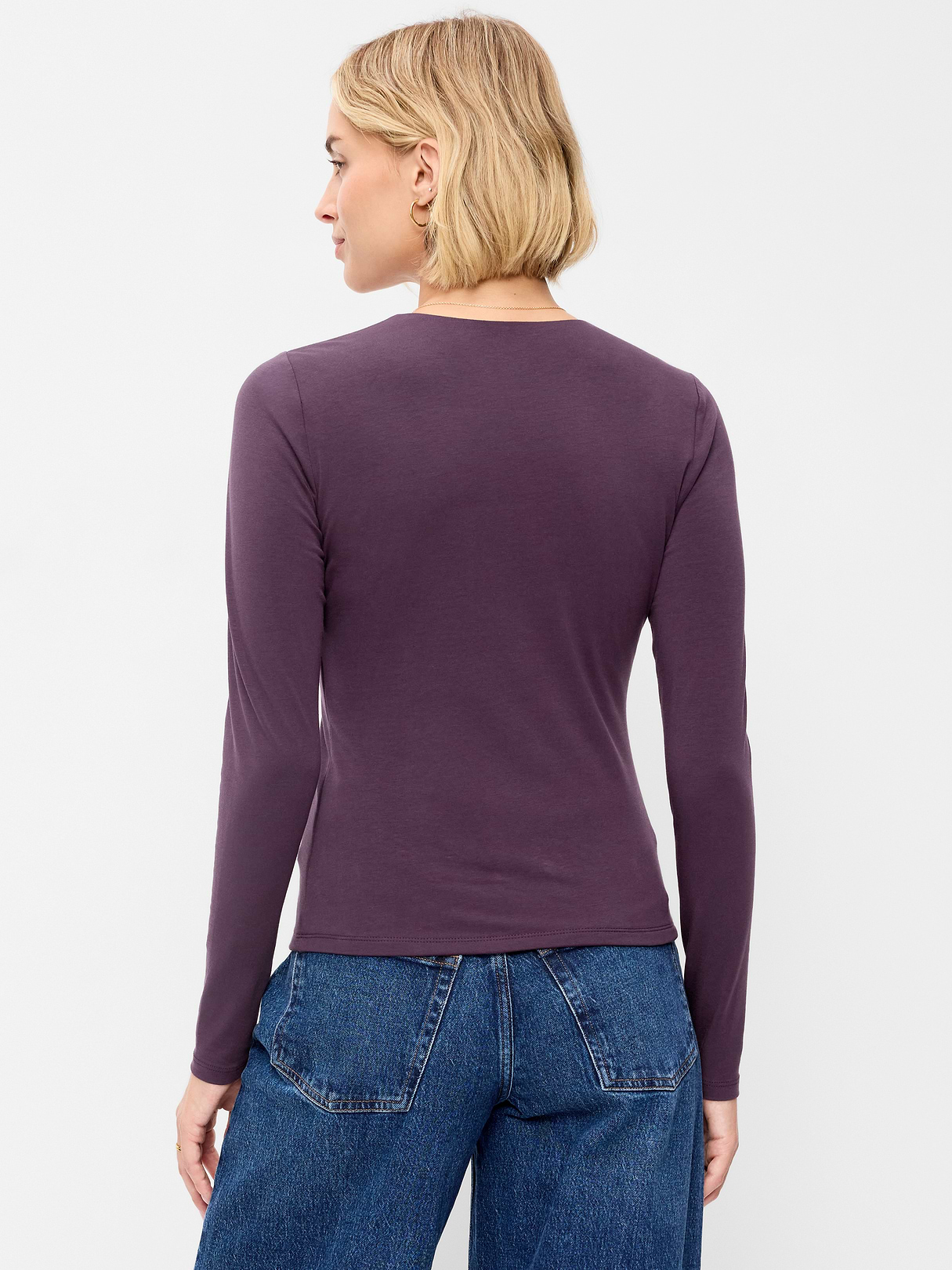 Hug Double-Layer Crew-Neck Long-Sleeve Top - Veil my Night