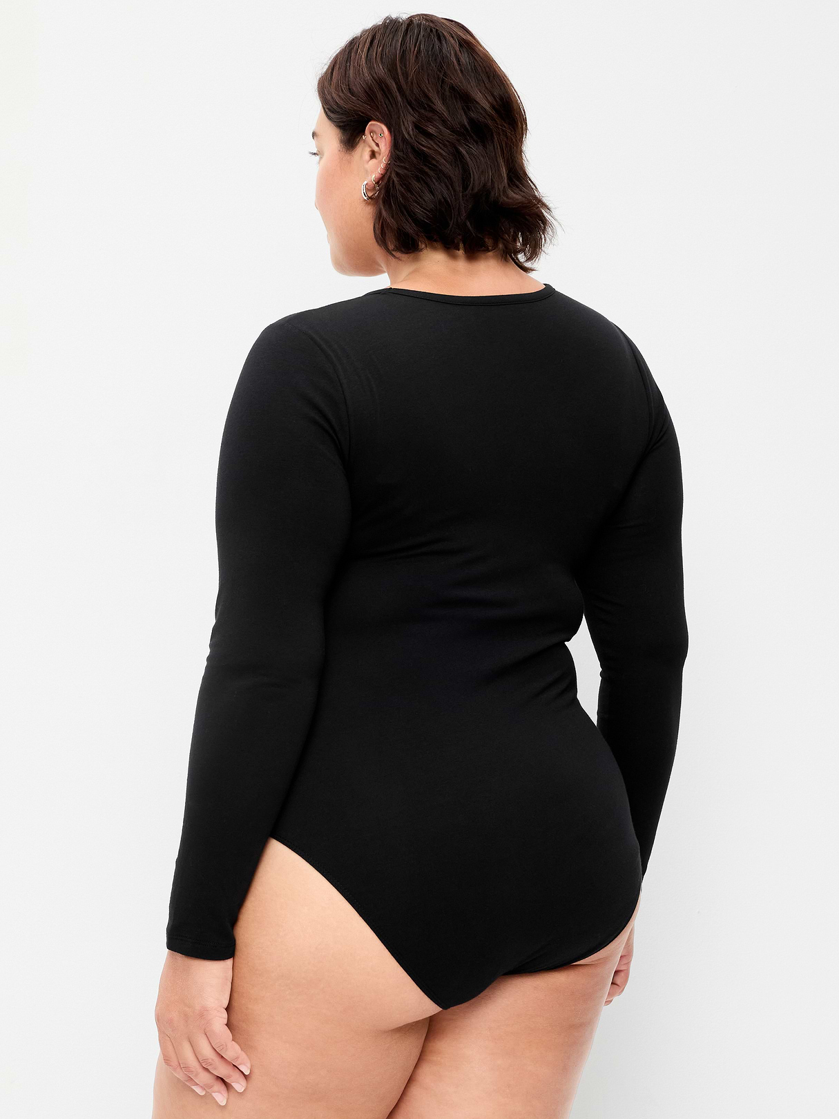 Long-Sleeve Crew-Neck Bodysuit - Black Jack