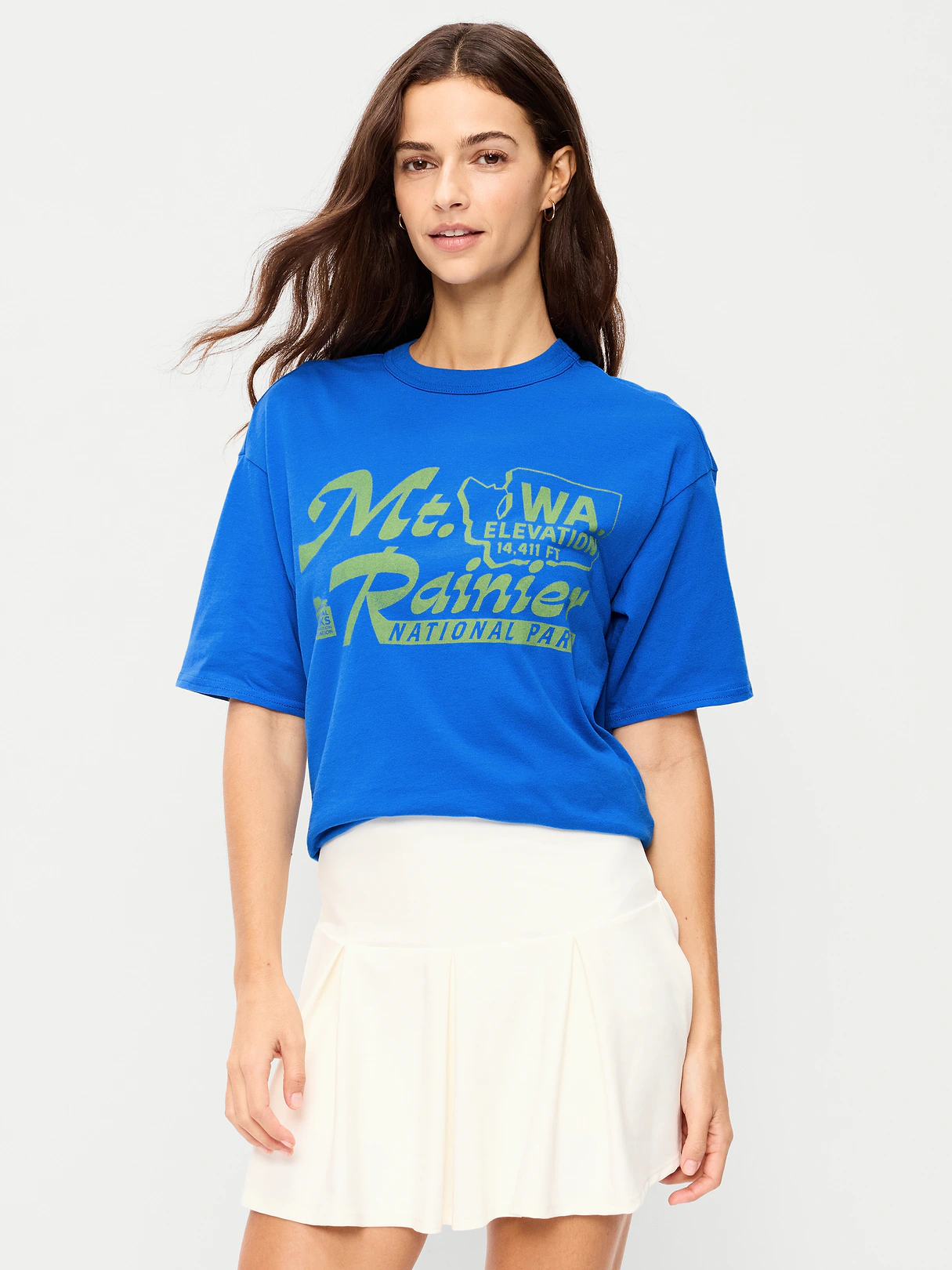 Yosemite National Park Crew-Neck Oversized T-Shirt - Blue Moon