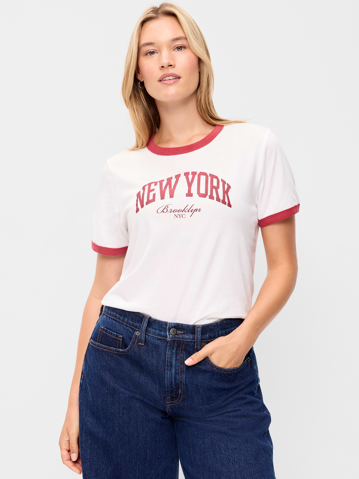 EveryWear Crew-Neck Graphic T-Shirt - Calla Liliy White