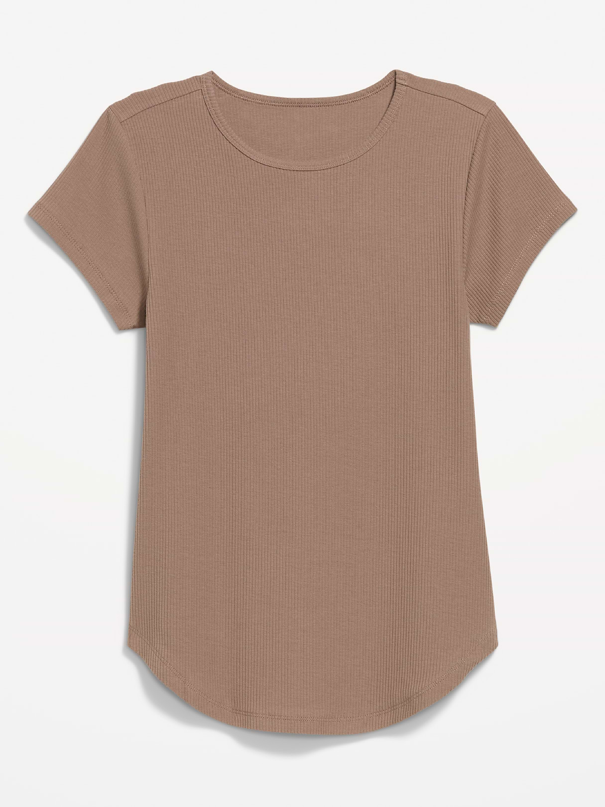 CloudLite Crew-Neck Ribbed T-Shirt - Mocha