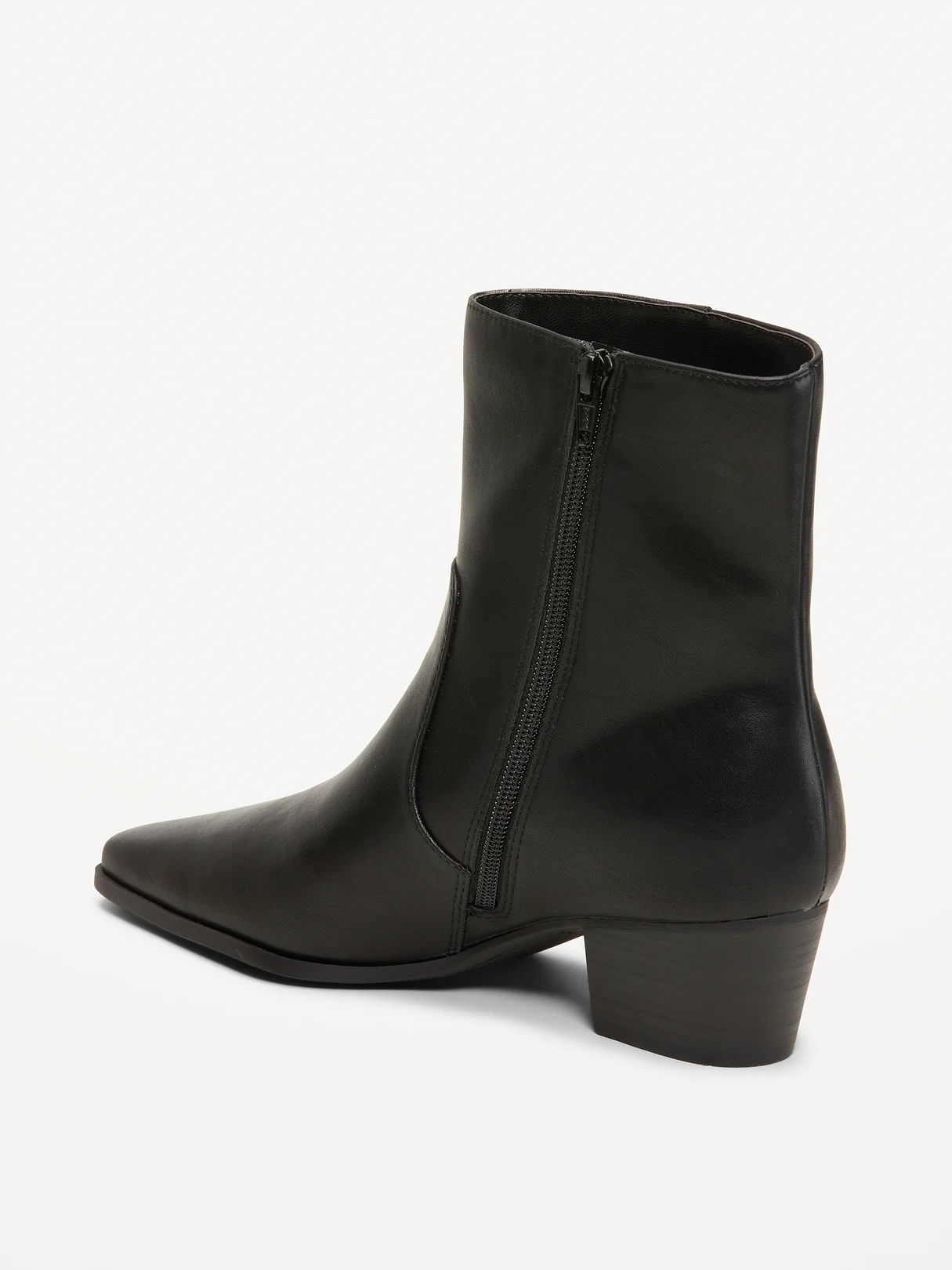 Faux-Suede Low-Heel Booties for Women - Black Jack