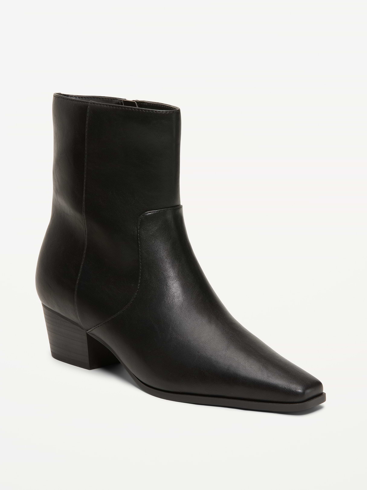 Faux-Suede Low-Heel Booties for Women - Black Jack