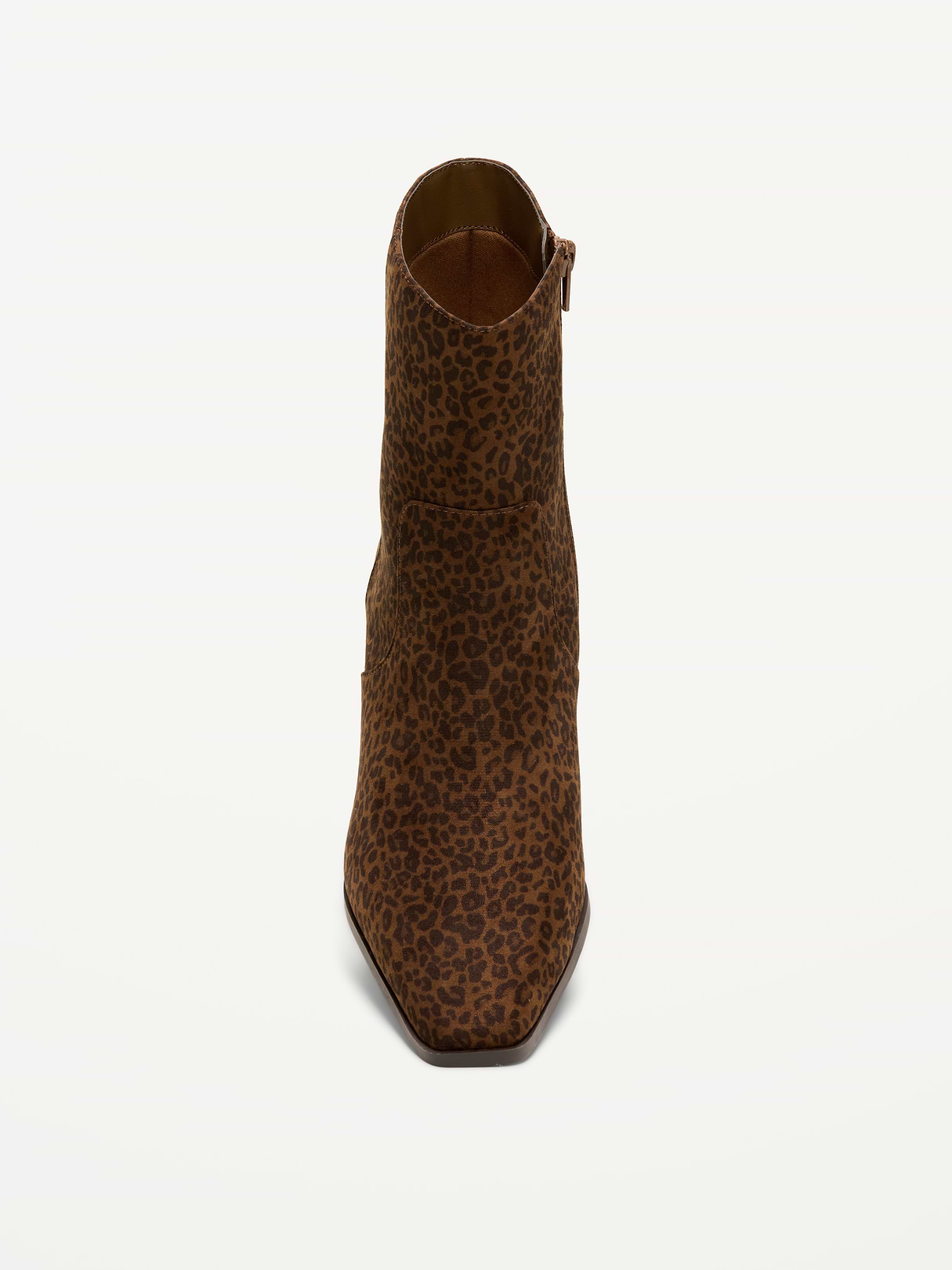 Faux-Suede Low-Heel Booties for Women - Leopard
