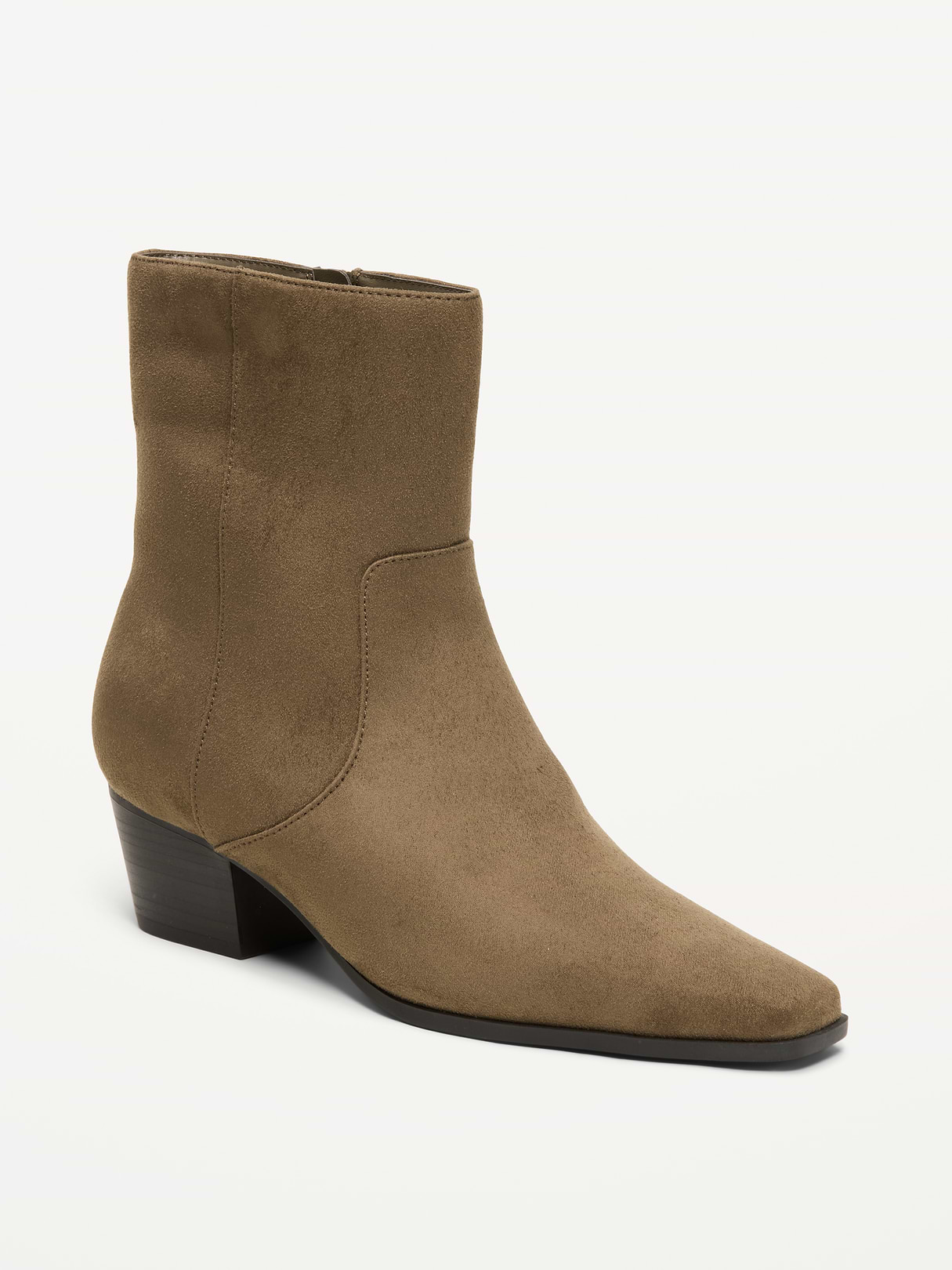 Faux-Suede Low-Heel Booties for Women - Hearthwood