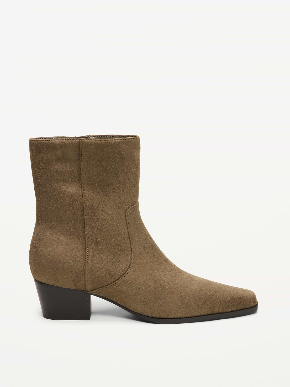 Faux-Suede Low-Heel Booties for Women - Hearthwood